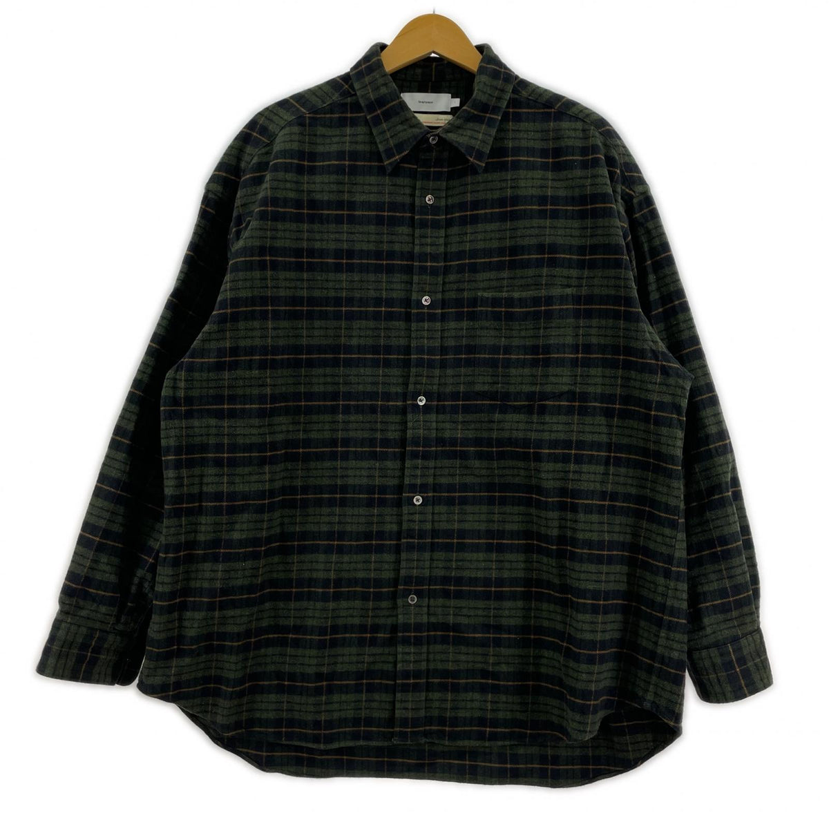 長袖シャツ Cotton Flannel Shirt 緑チェック (1) 1 グリーン