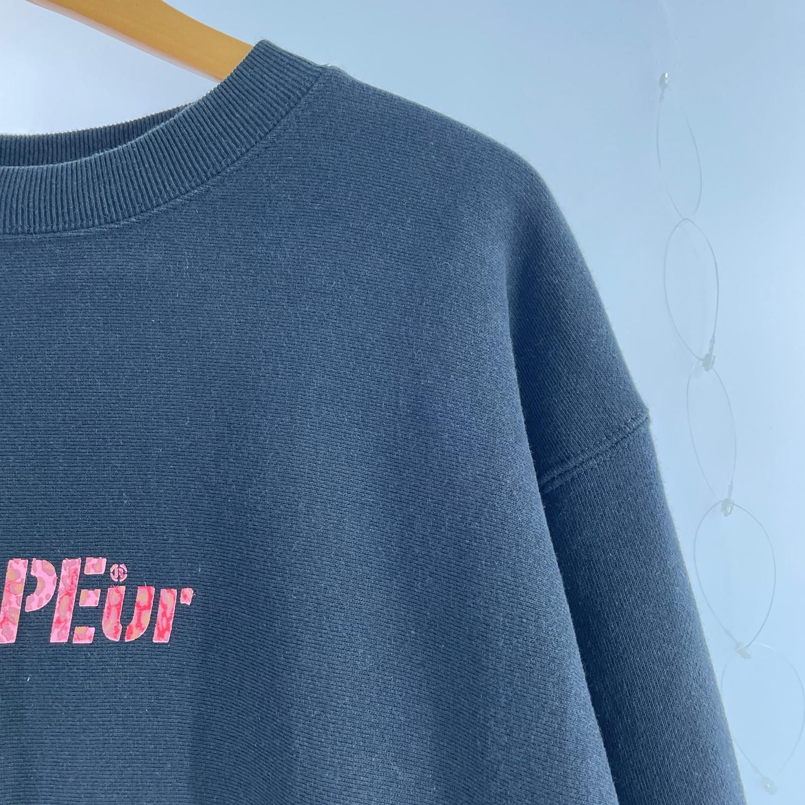 スウェット SAPEur RED LEOPARD HEAD CREWNECK SWEAT M M ブラック