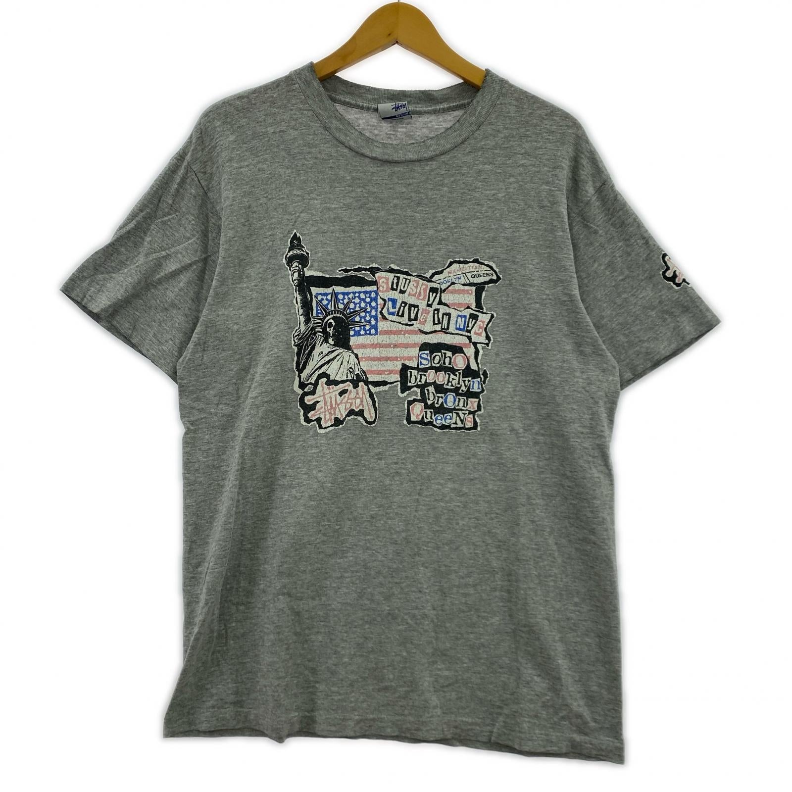 半袖Ｔシャツ 00s NEW YORK Print USA製 S/S Tee M GRY M グレー