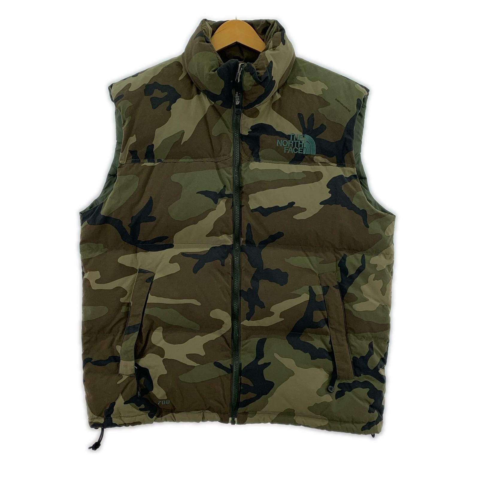 ダウンベスト NUPTSE VEST カモフラダウンベスト L L グリーン