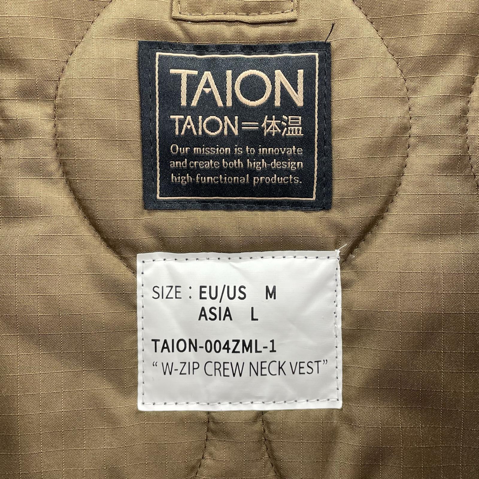 ダウンベスト TAION ミリタリークルーネックWジップダウンベスト（M) ネイビー