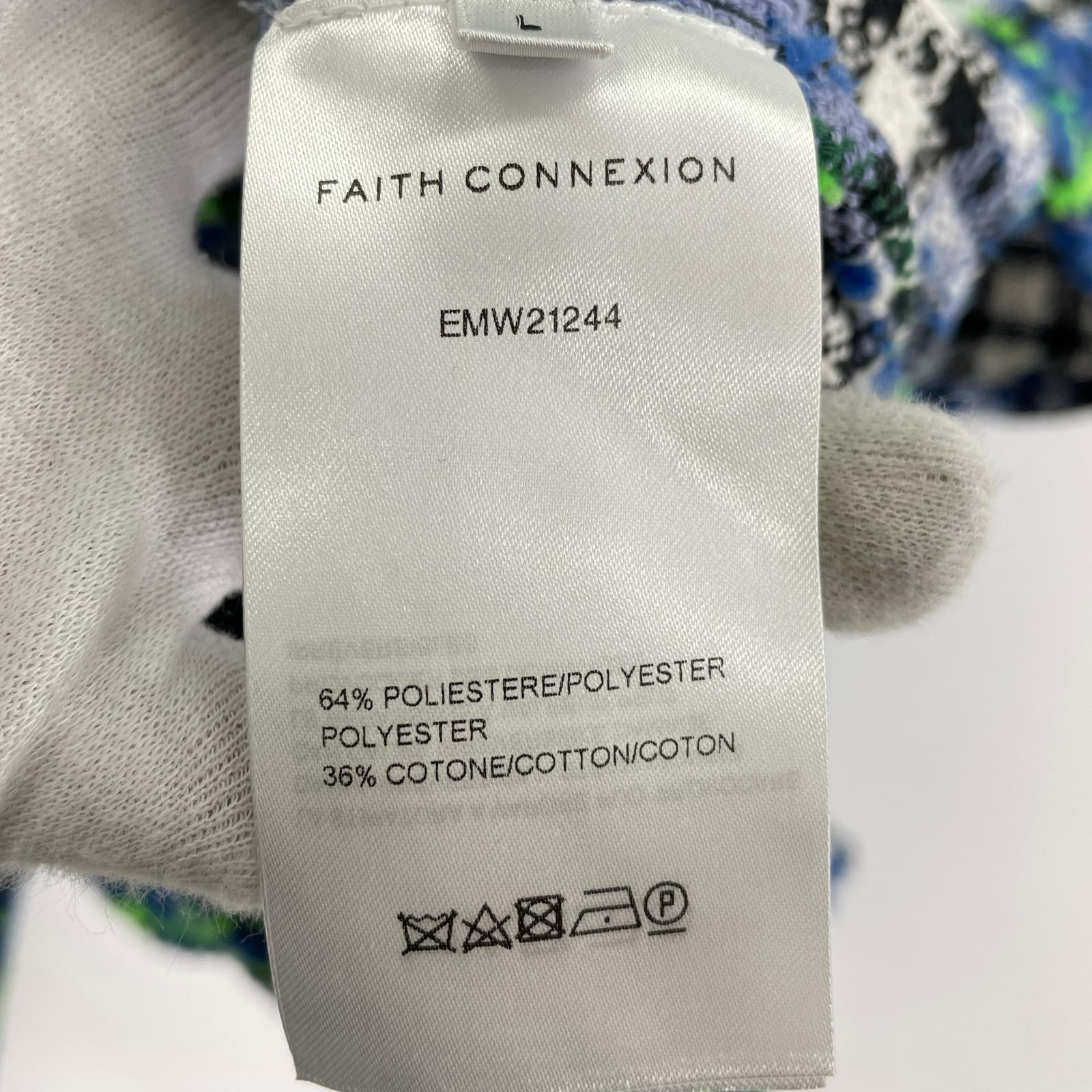 長袖シャツ .FAITH CONNEXION ファンシーヤーンツイードシャツ 青 EMW21244 (L) L ブルー