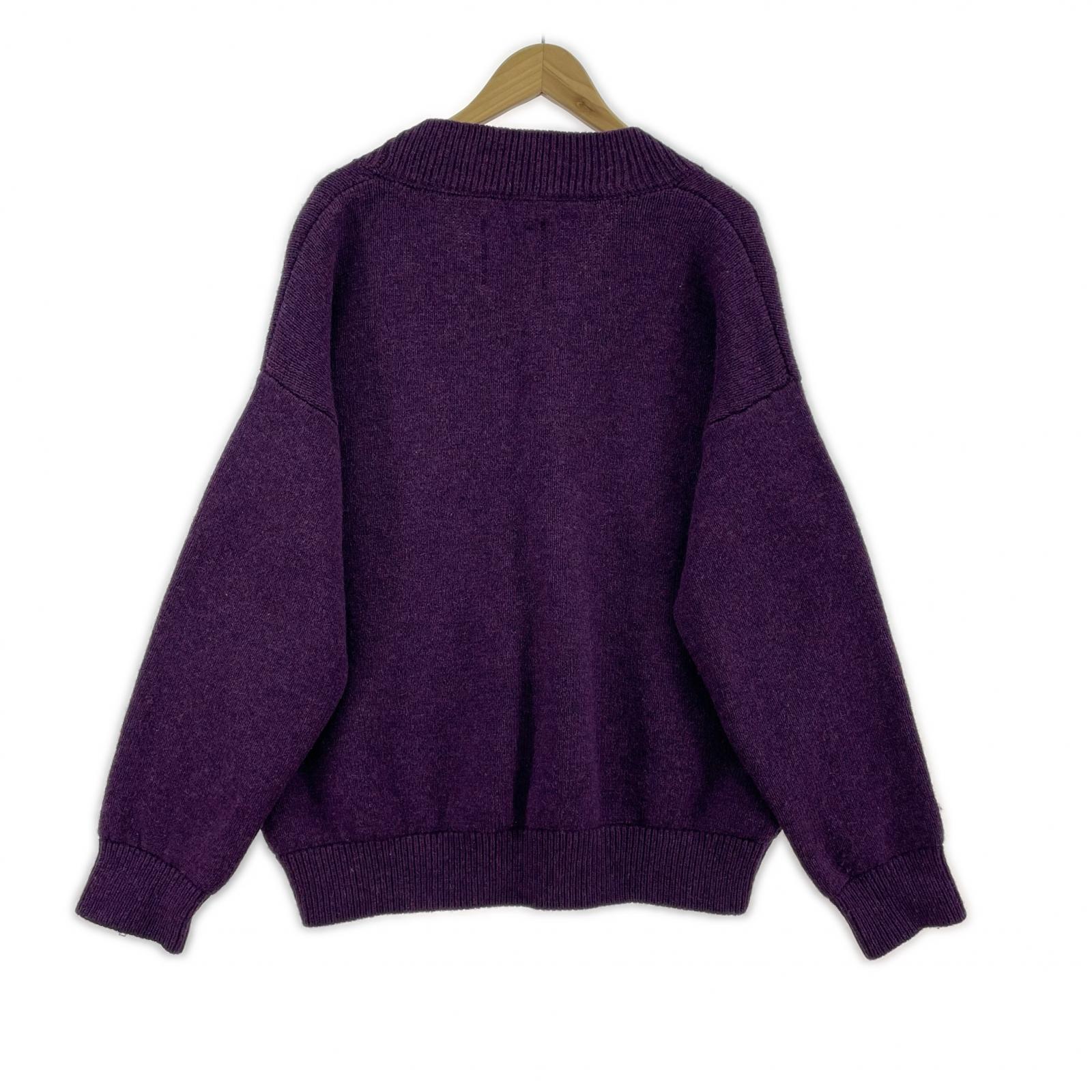 ニット 18AW 7G V-NECK KNIT パープル
