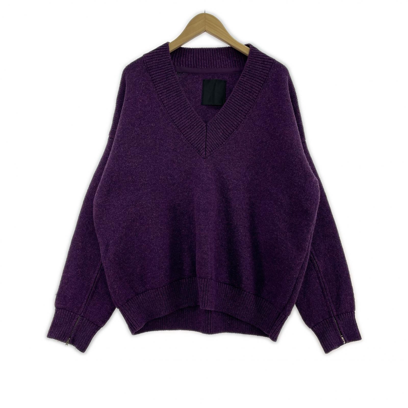 ニット 18AW 7G V-NECK KNIT パープル