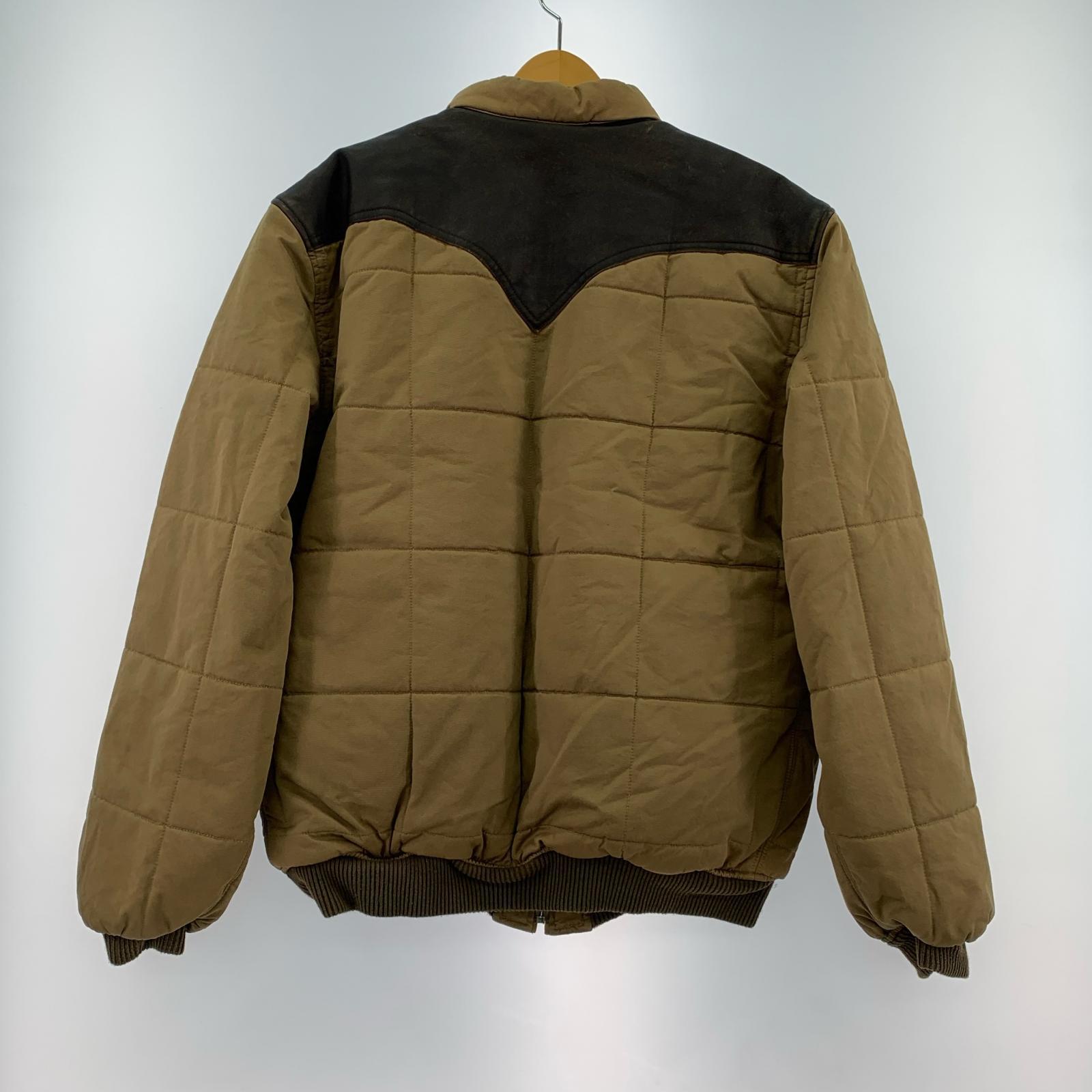 ジャケット RRL レザーヨーク キルテッド ジャケット XL ブラウン