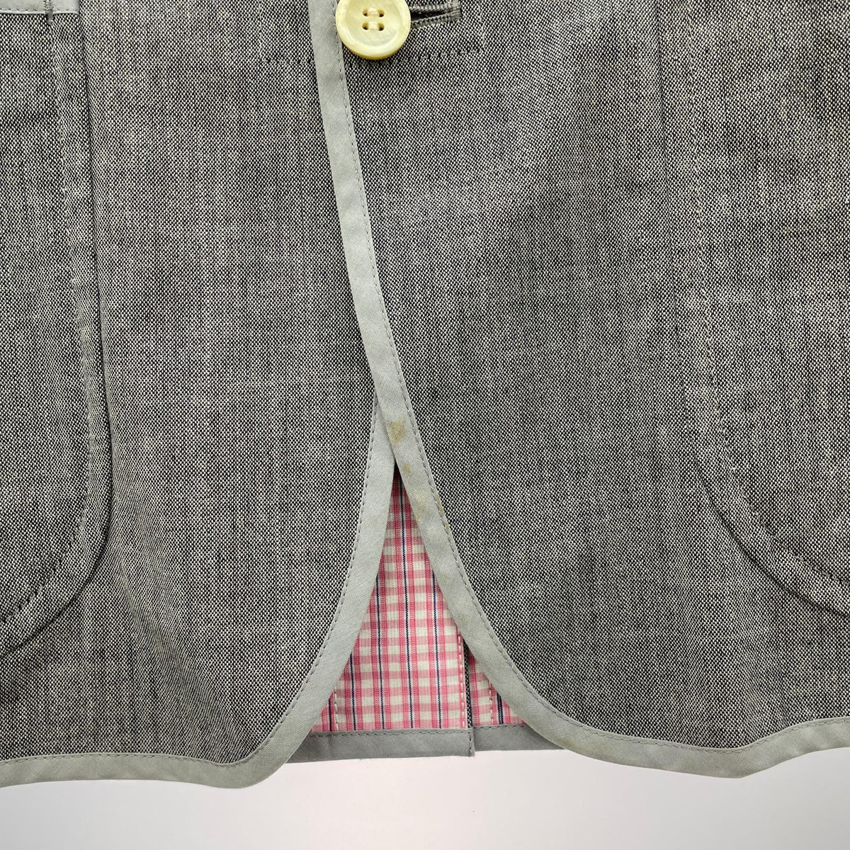 テーラードジャケット HOMME 裏地チェック SS SS グレー