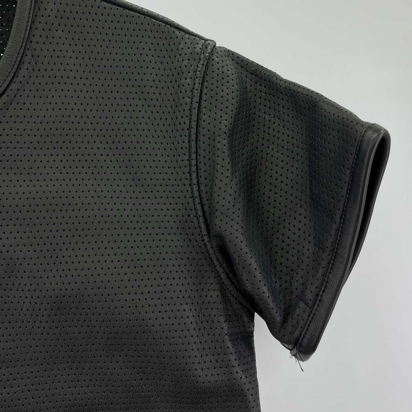 ジャケット .KADOYA パンチングレザー 半袖ジャケット 黒 (L) L ブラック