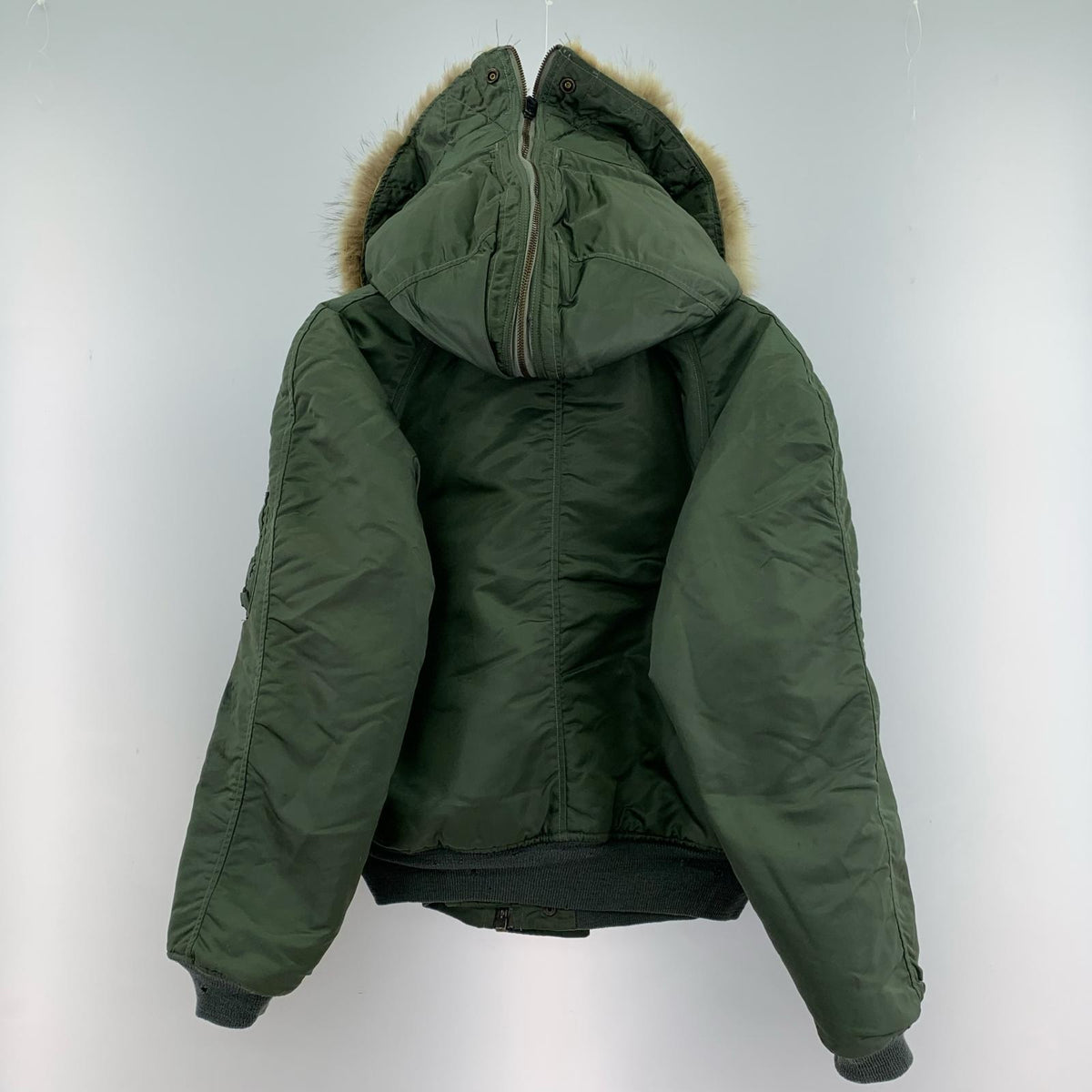 ジャケット 50-60s 黒タグ N-2B 米軍実物 フライトジャケット (L) L カーキ