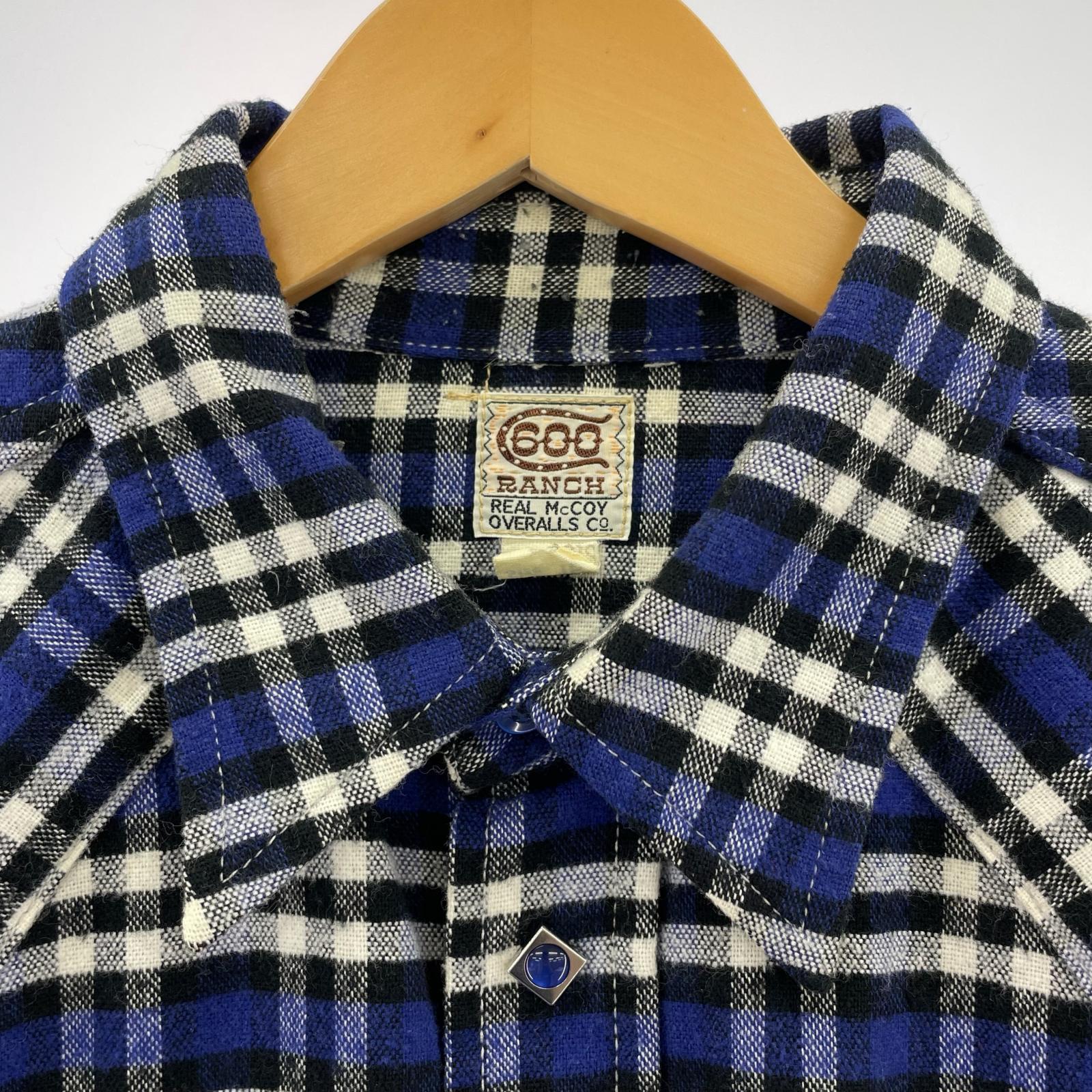 長袖シャツ 901S ウエスタン チェック 青白 (16)