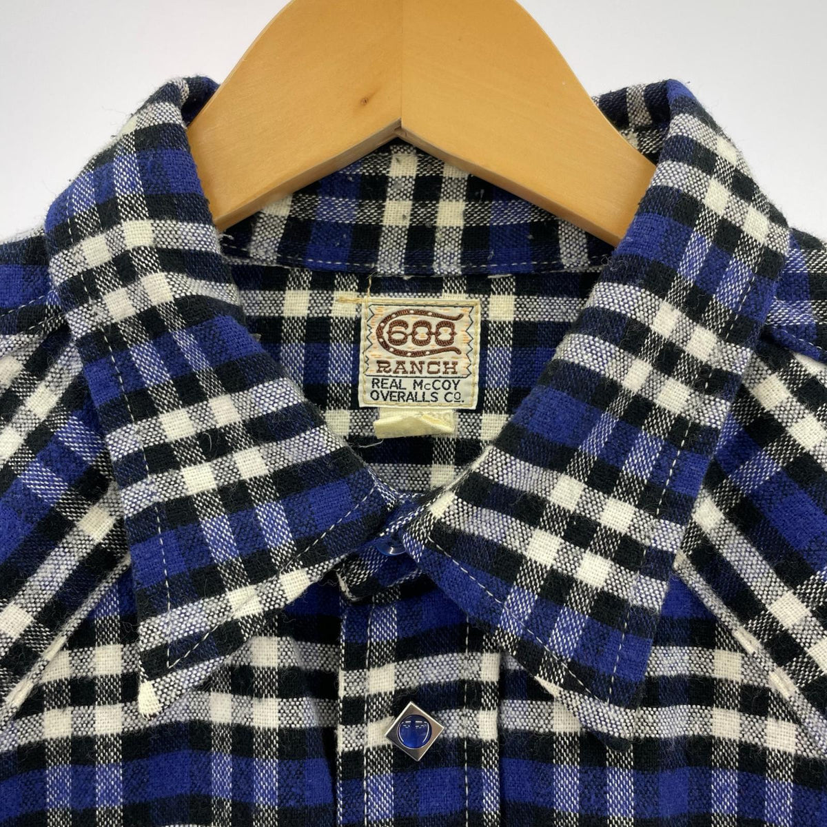 長袖シャツ 901S ウエスタン チェック 青白 (16)