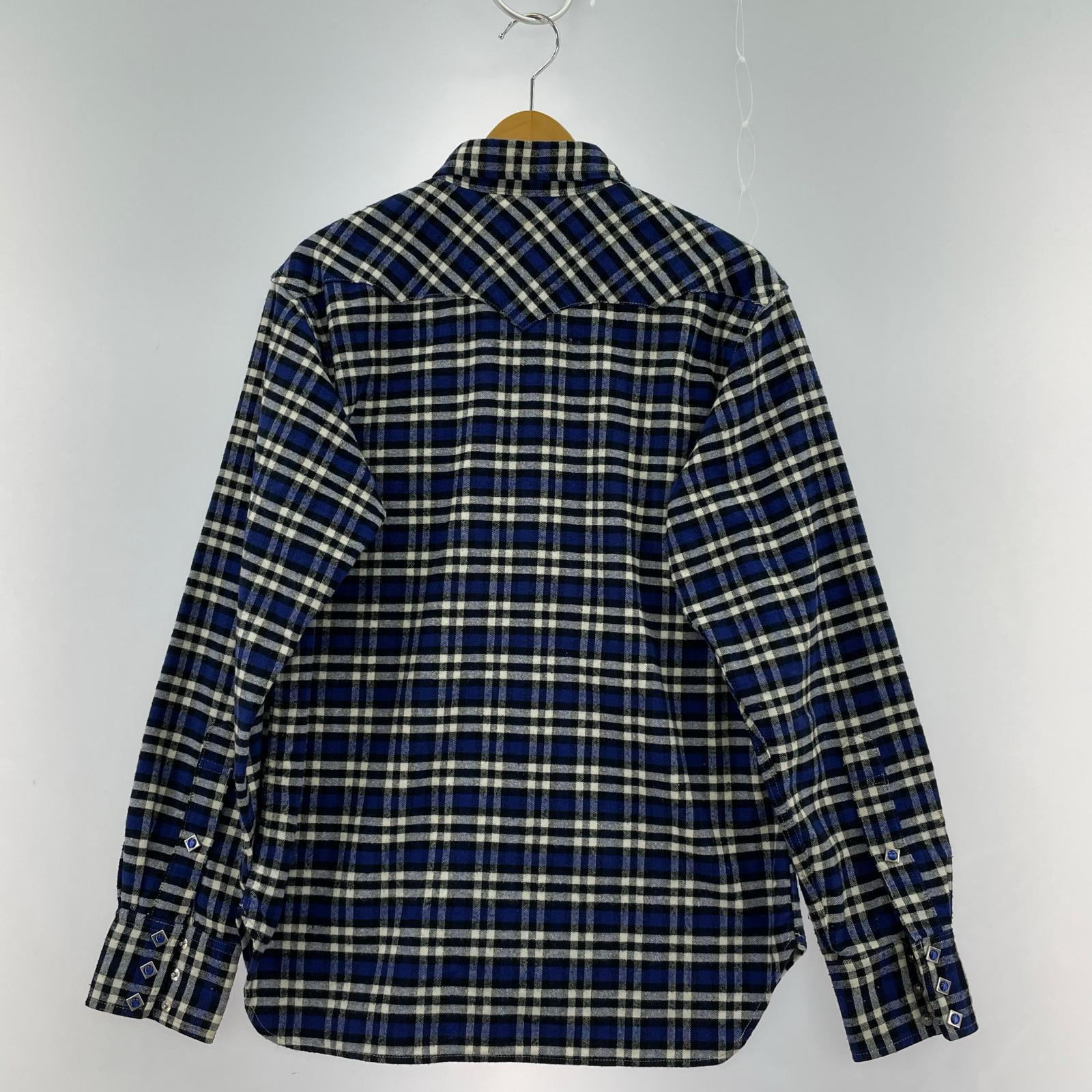 長袖シャツ 901S ウエスタン チェック 青白 (16)