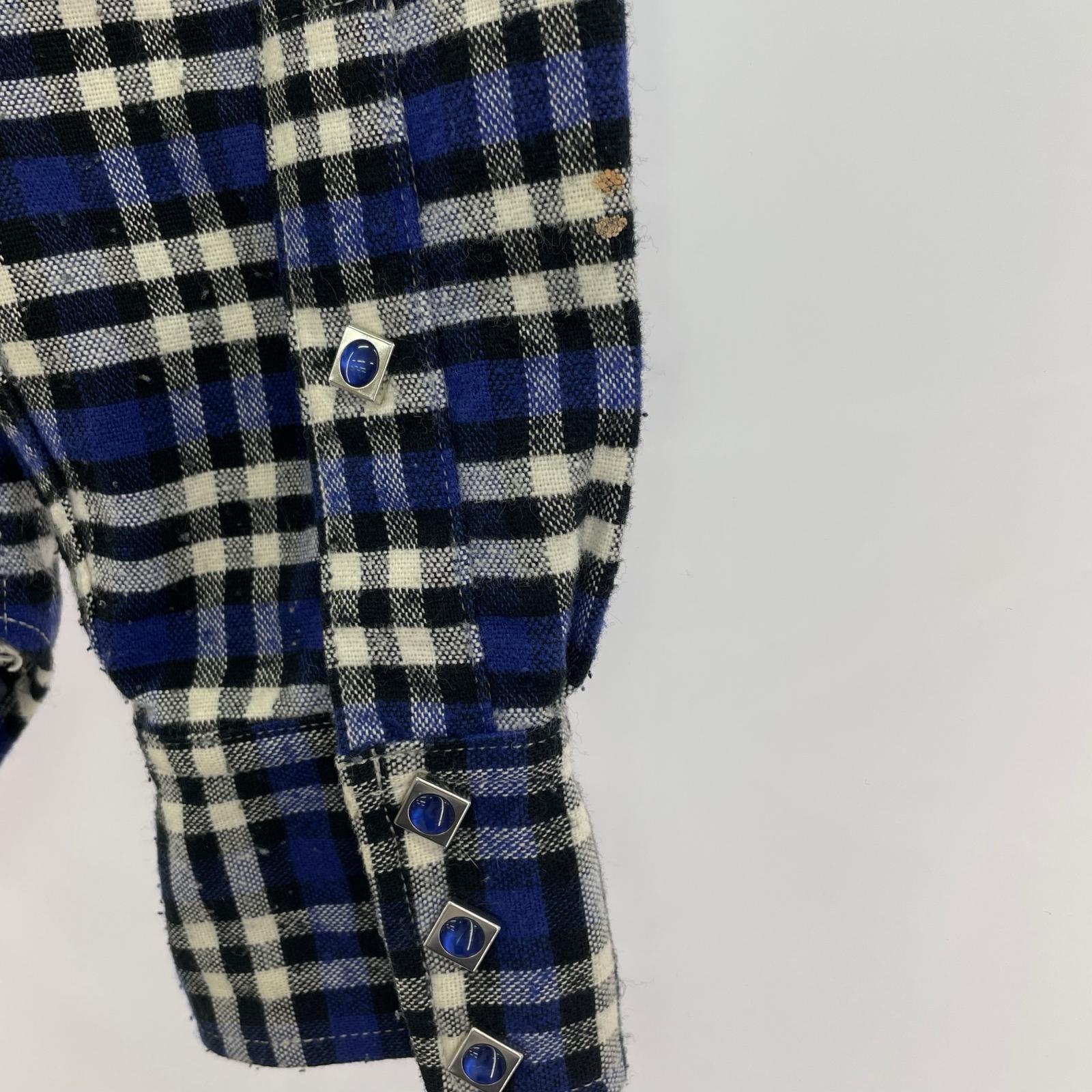 長袖シャツ 901S ウエスタン チェック 青白 (16)