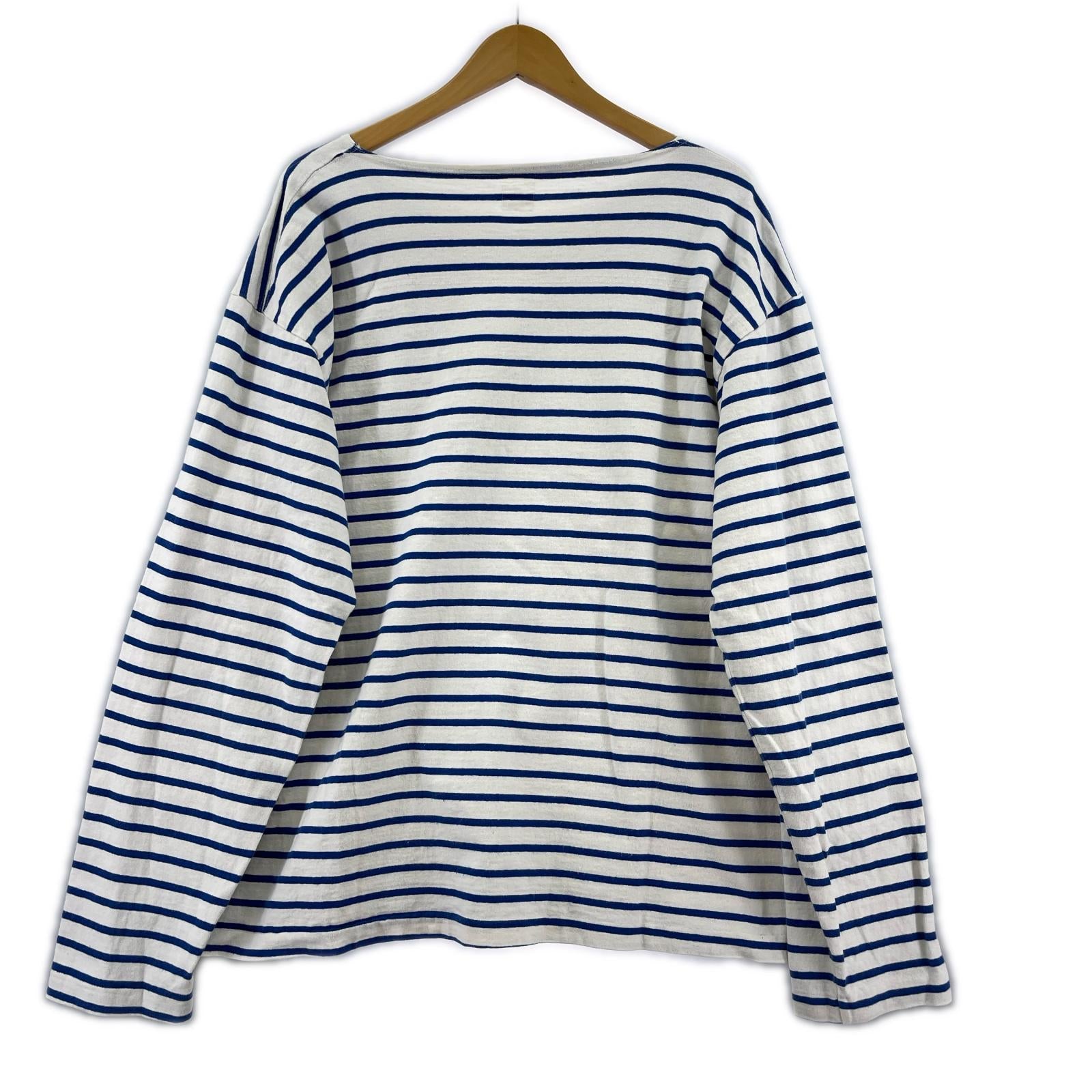 長袖Ｔシャツ バスクシャツ (XL) 青/生成り ブルー