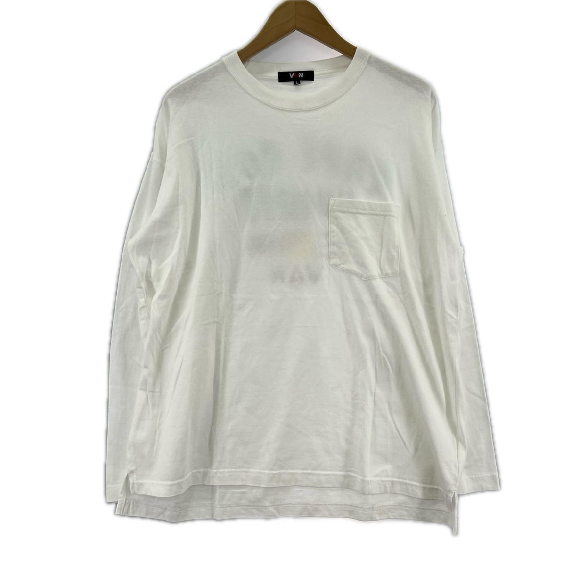 長袖Ｔシャツ ﾊﾞｯｸﾌﾟﾘﾝﾄ 白 L L ホワイト