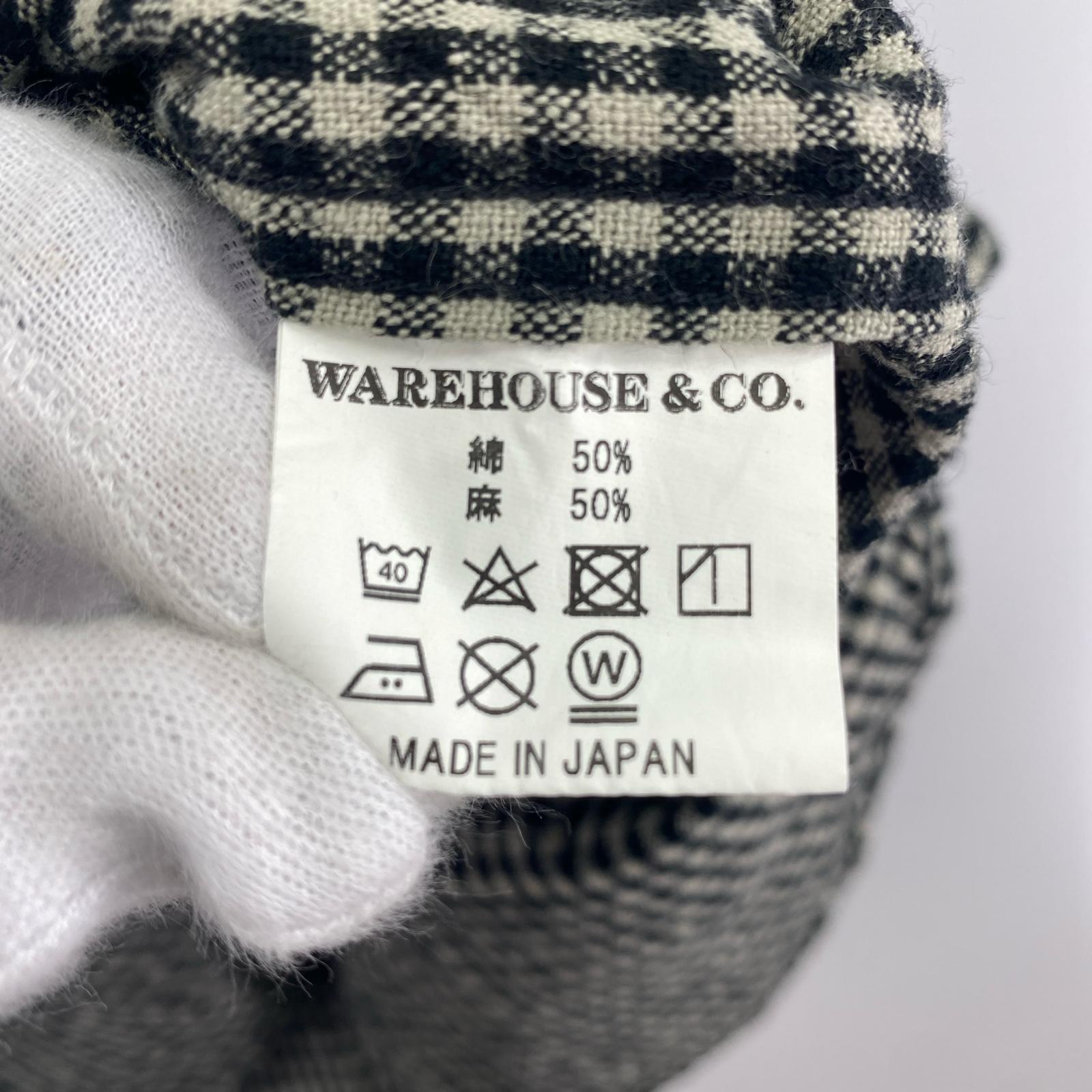 長袖シャツ WAREHOUSE DUCK DIGGER コットンチェックシャツ (38) ブラック