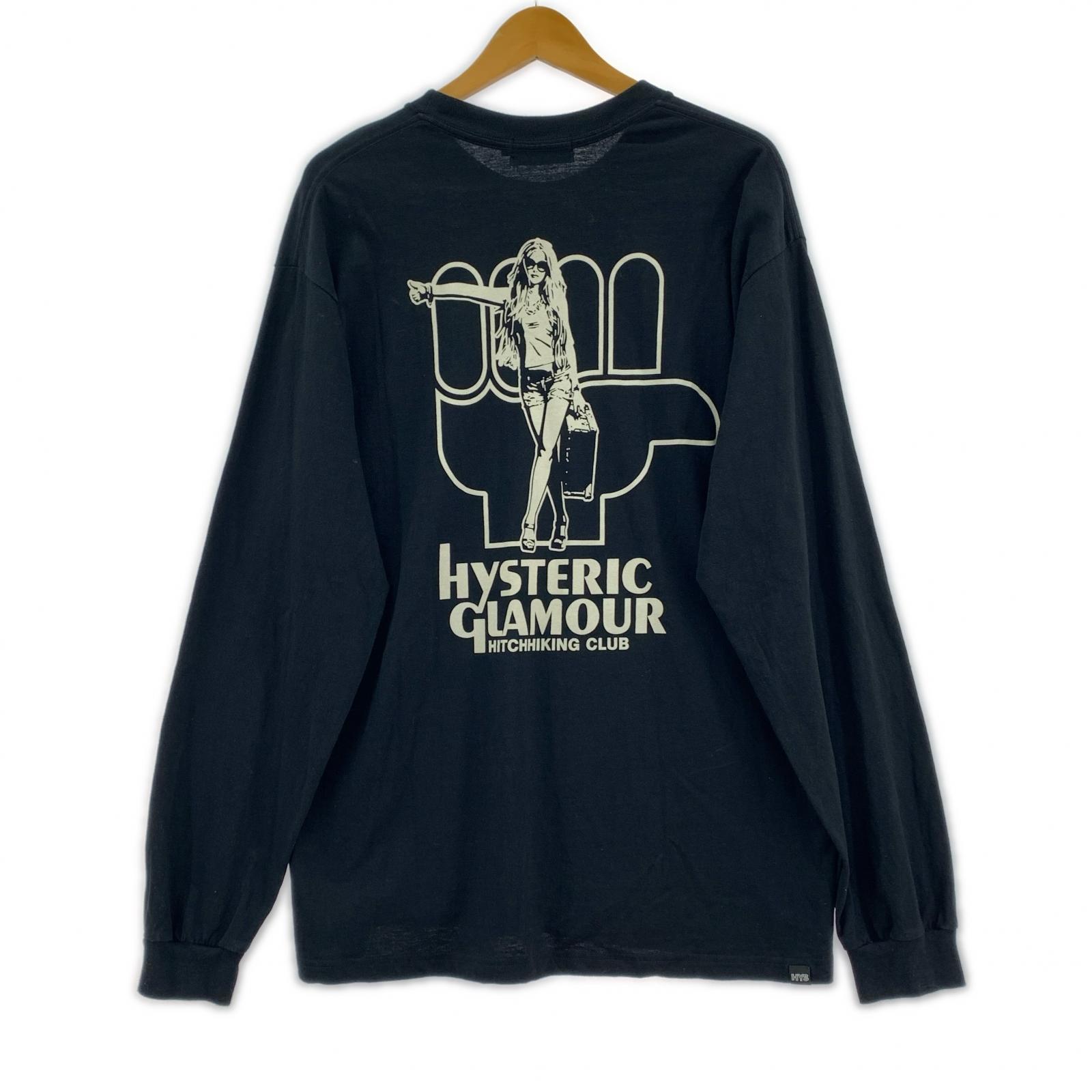 長袖Ｔシャツ HYS HITCHHIKING CLUB (L) 黒 L ブラック
