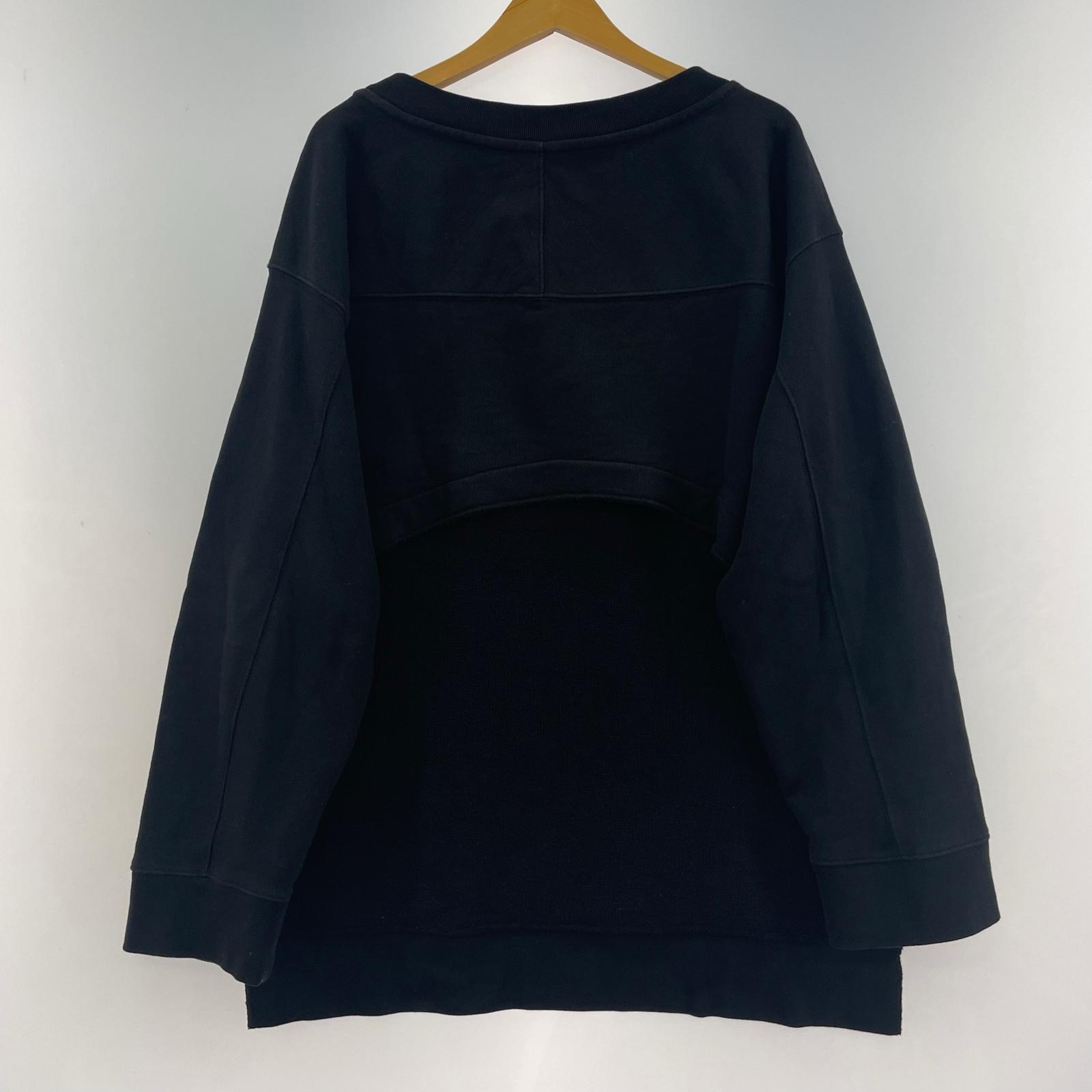 スウェット DRIES VAN NOTEN クルーネック変形スウェット S 黒 S ブラック