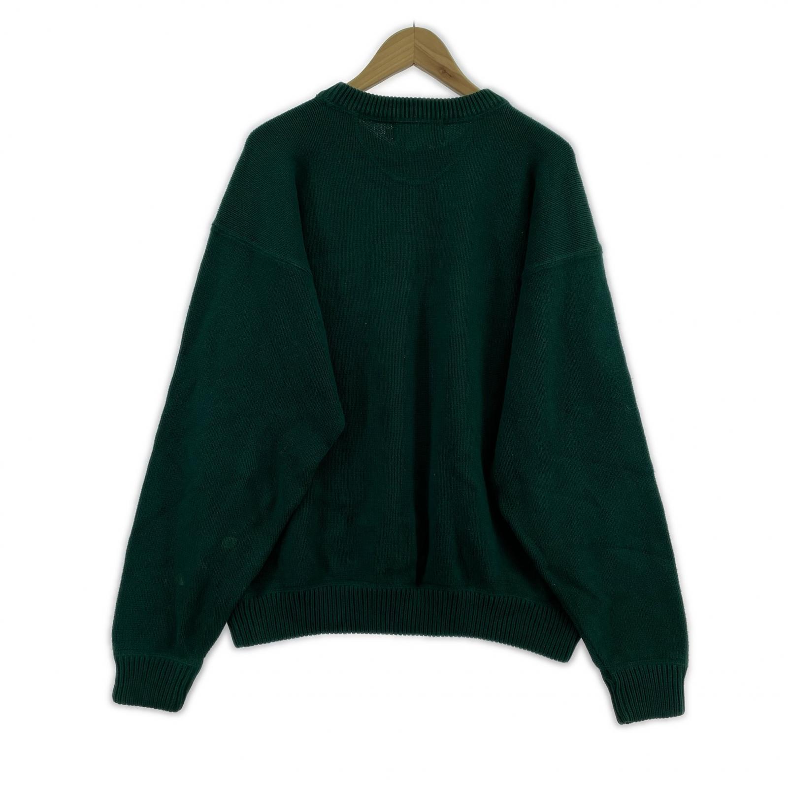 ニット 80s 黒タグ コットンニット グリーン（L） L