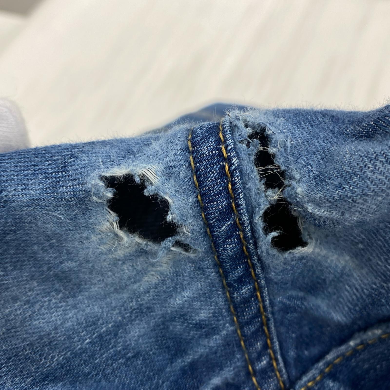 デニムパンツ ダメージジーンズ イタリア製 50 ネイビー