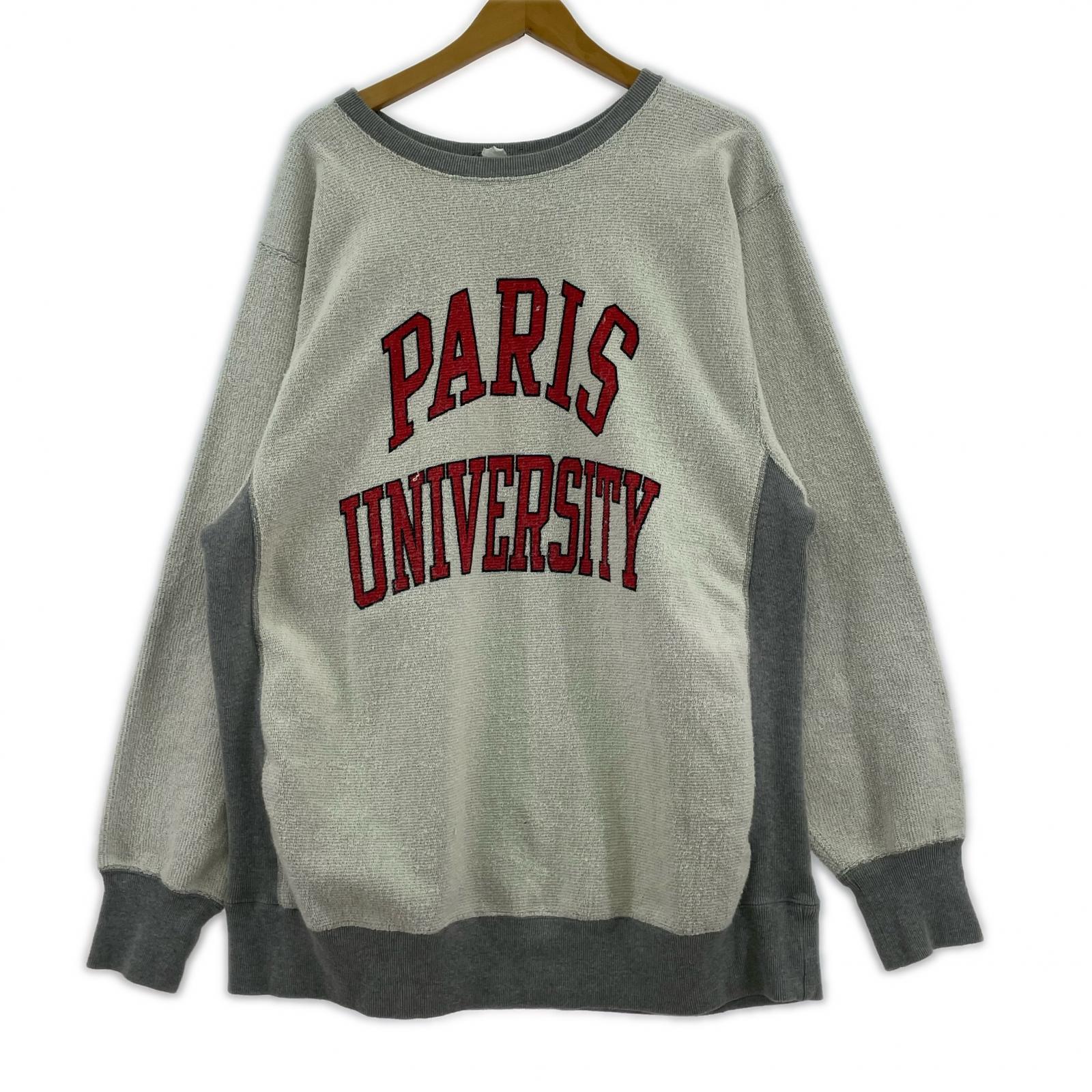 スウェット PARIS UNIVERSITY 灰（L） L グレー