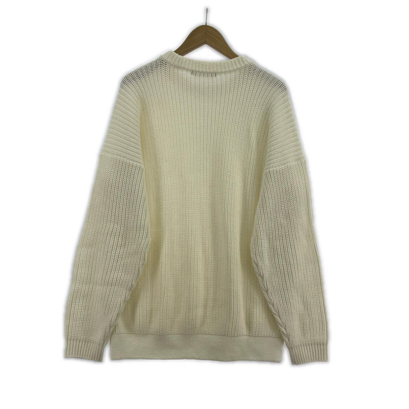 ニット MEN 20SS ｺｯﾄﾝｱｸﾘﾙﾐﾄﾞﾙｹﾞｰｼﾞﾆｯﾄ 3 3 ホワイト