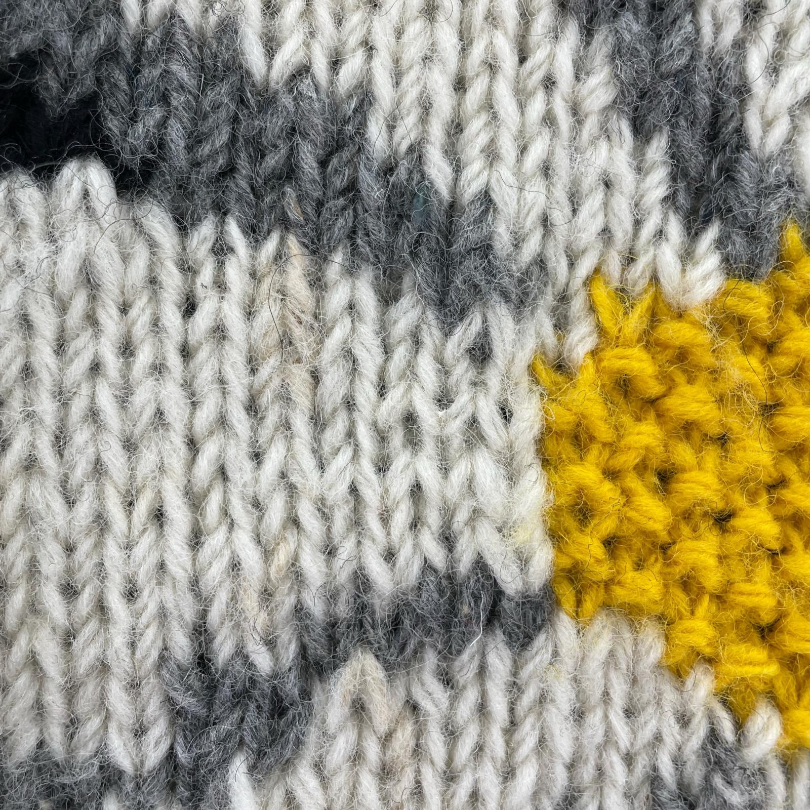 ニット mcmachan woolen ﾌﾗﾜｰﾓﾁｰﾌﾆｯﾄ 黒 ブラック