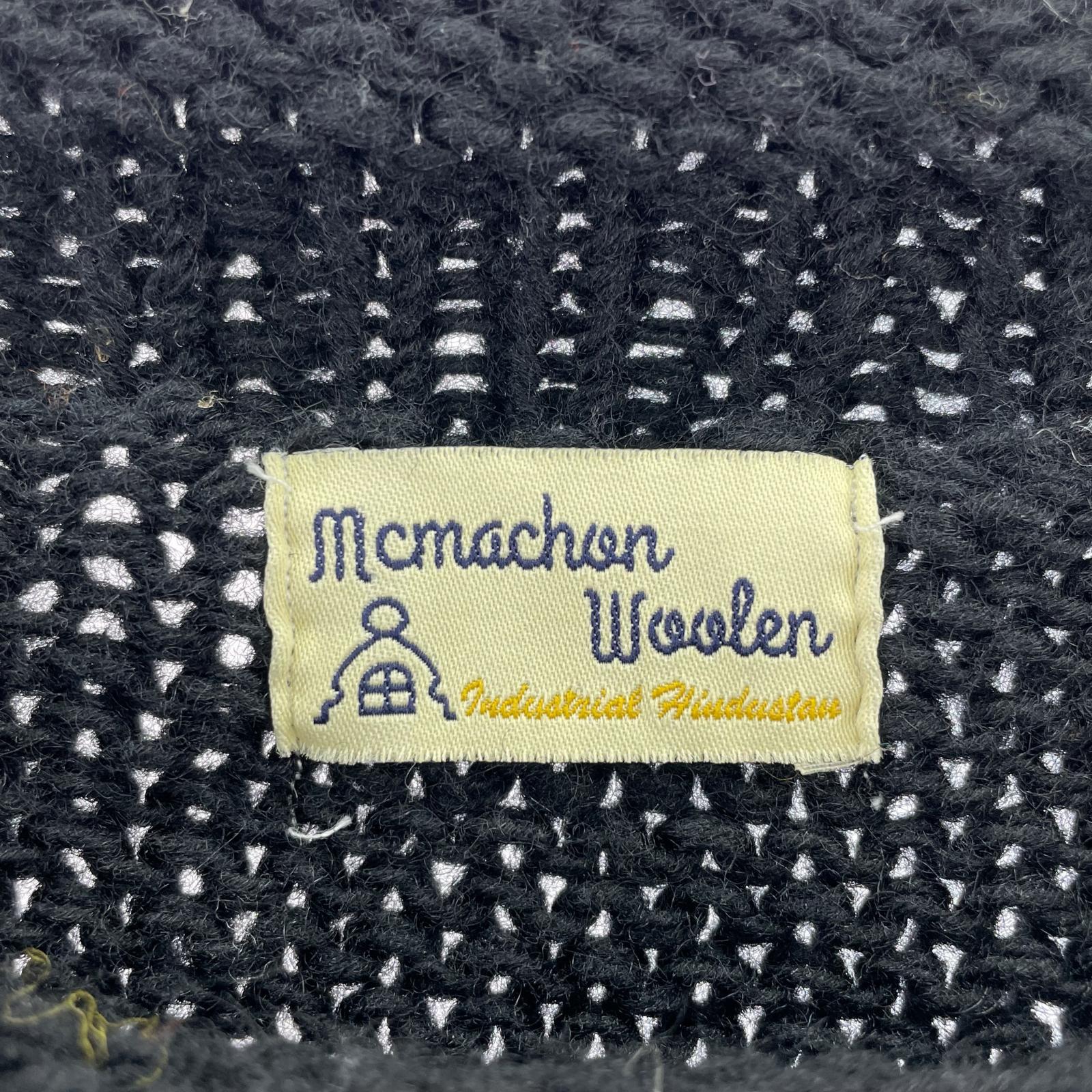 ニット mcmachan woolen ﾌﾗﾜｰﾓﾁｰﾌﾆｯﾄ 黒 ブラック