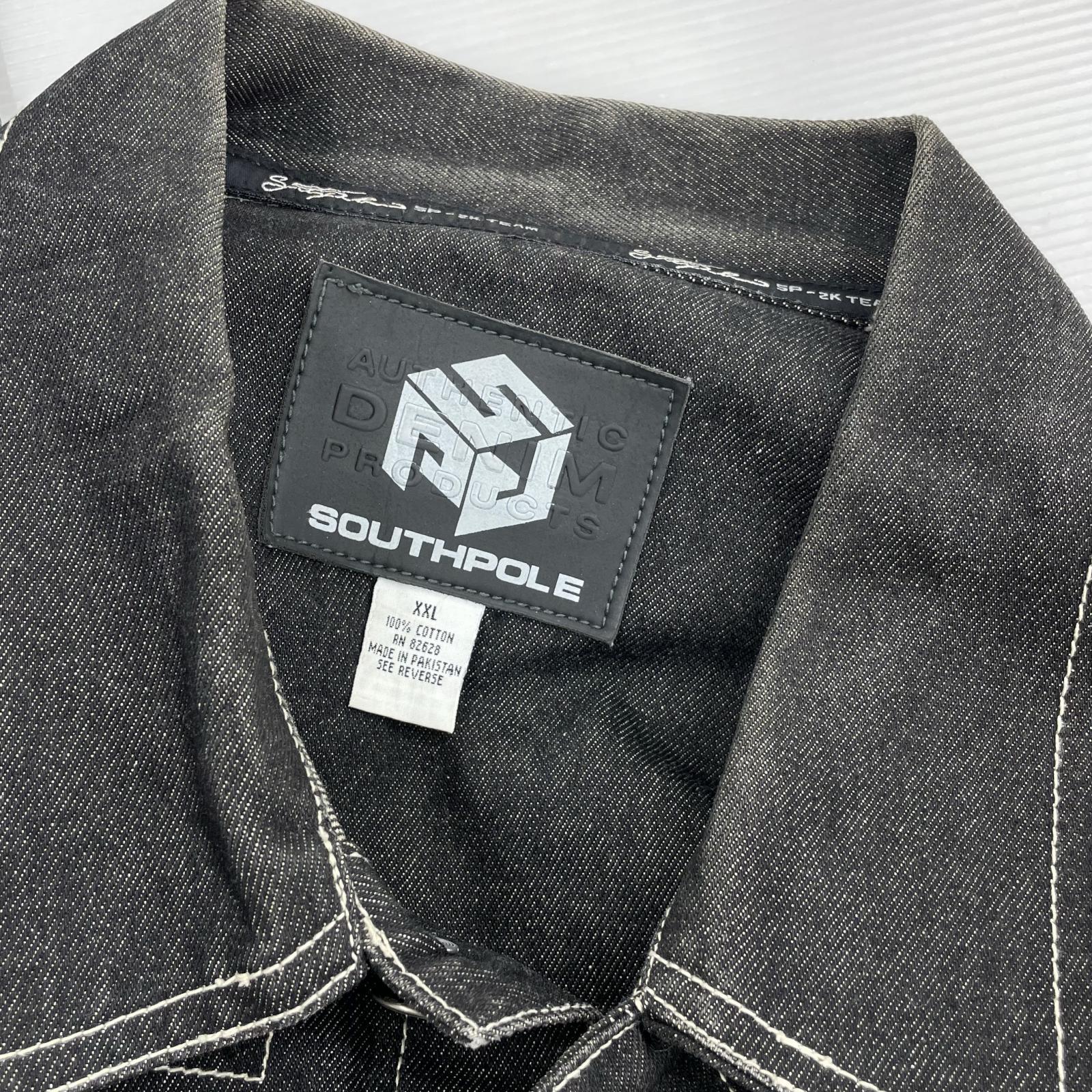 ブルゾン SOUTHPOLE オーバーサイズデニムジャケット BLK XXL 3L ブラック