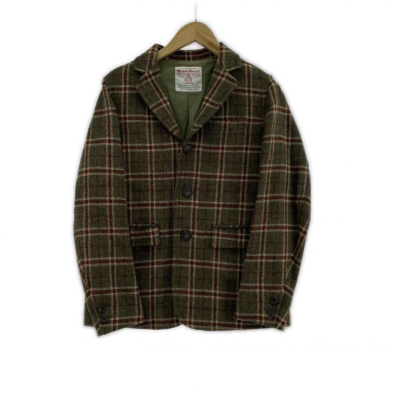 テーラードジャケット Harris Tweed チェックテーラードジャケット 1 カーキ