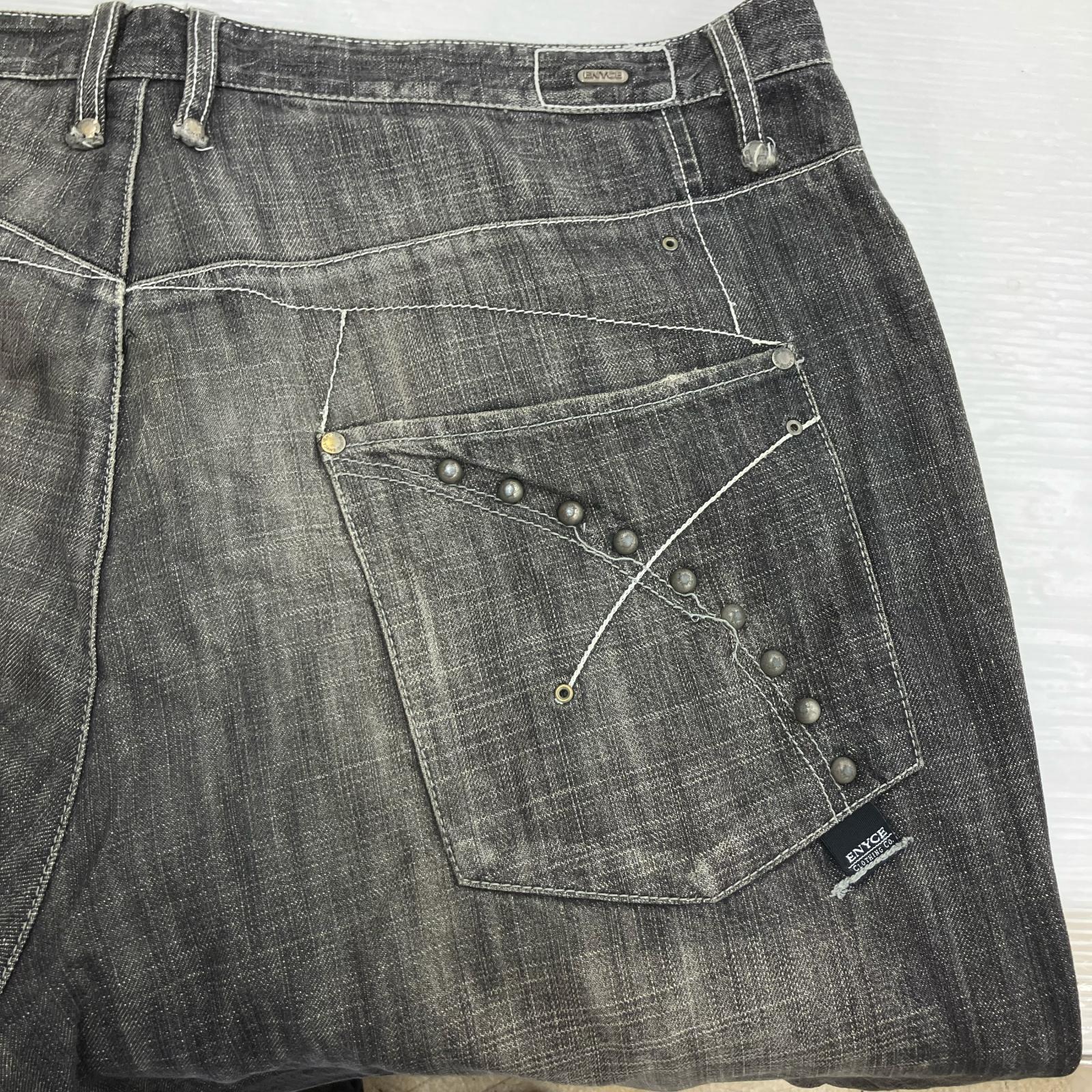 デニムパンツ ENYCE バギースタッズデニムパンツ W40 BLK 40 ブラック