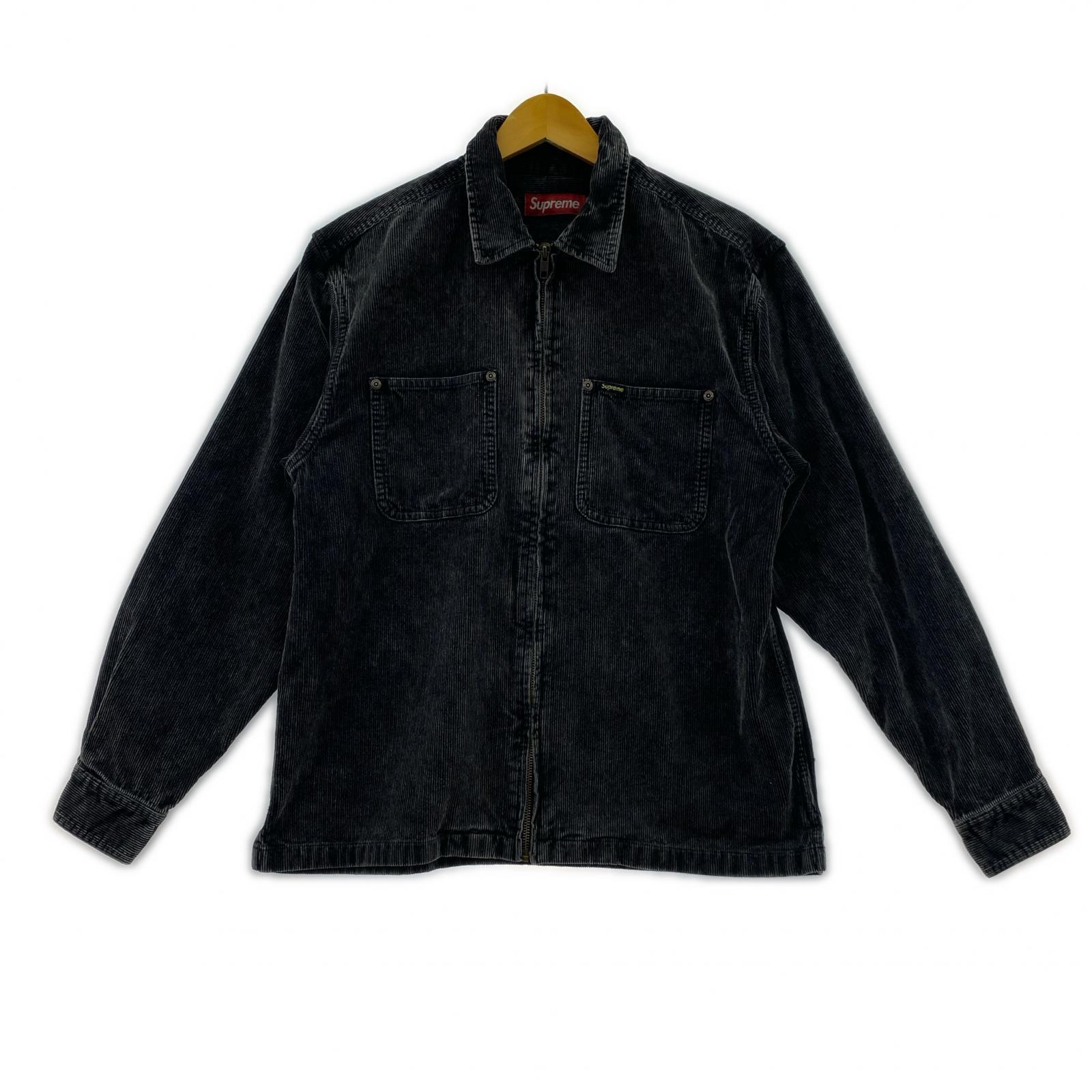 ブルゾン 24SS ウォッシュドコーデュロイジップアップシャツ 黒 (S) S ブラック