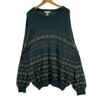 ニット ｱｲﾙﾗﾝﾄﾞ製 ｳｰﾙ 緑（XL）