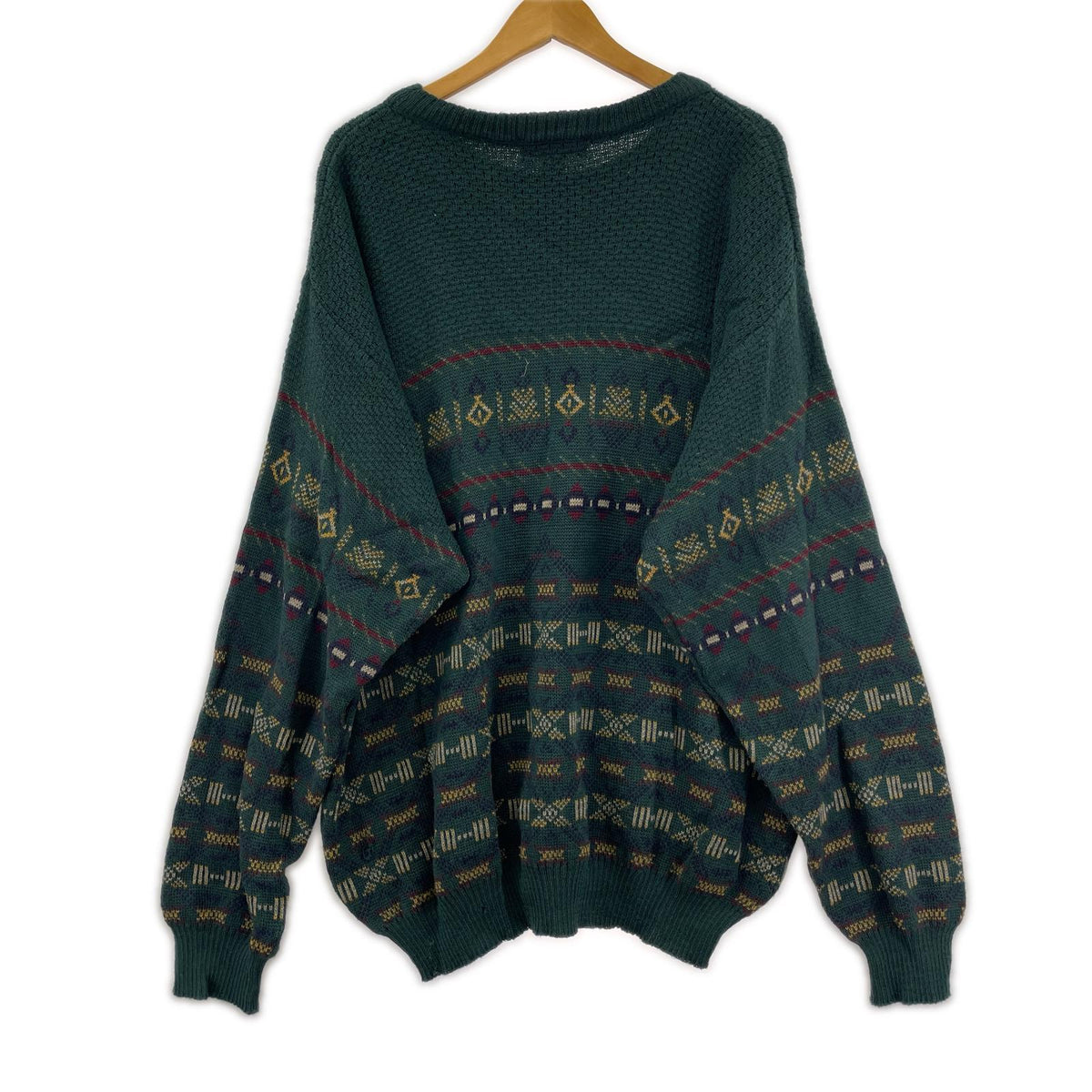 ニット ｱｲﾙﾗﾝﾄﾞ製 ｳｰﾙ 緑（XL）