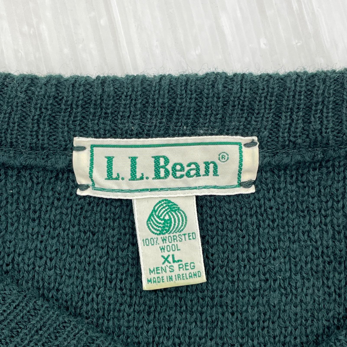 ニット ｱｲﾙﾗﾝﾄﾞ製 ｳｰﾙ 緑（XL）
