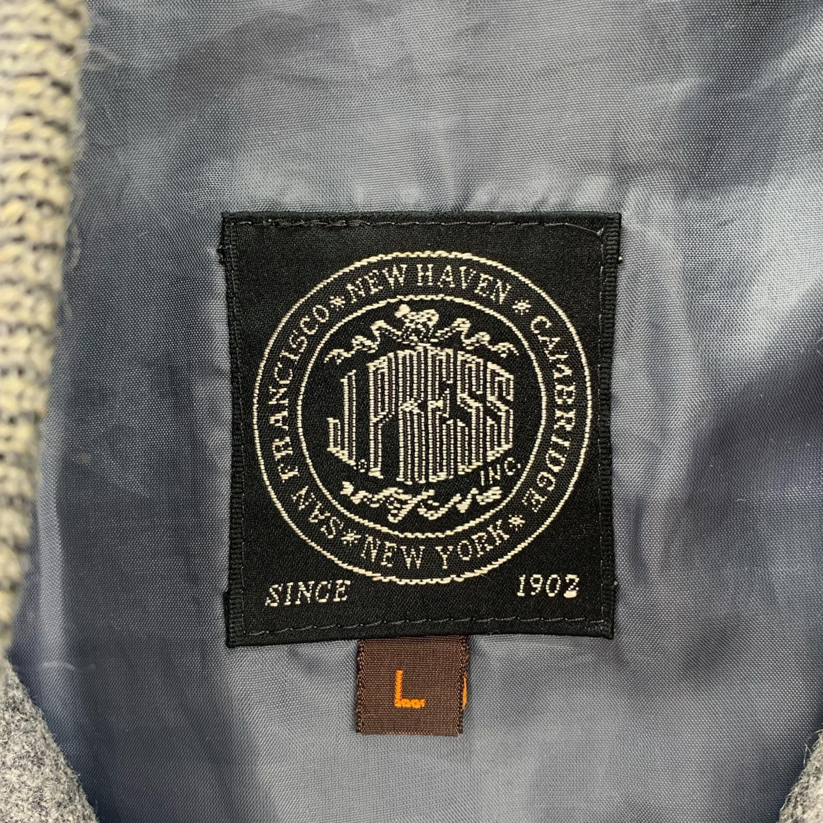 ジャケット 袖レザー スタジャン L グレー