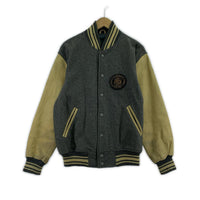 ジャケット 袖レザー スタジャン L グレー