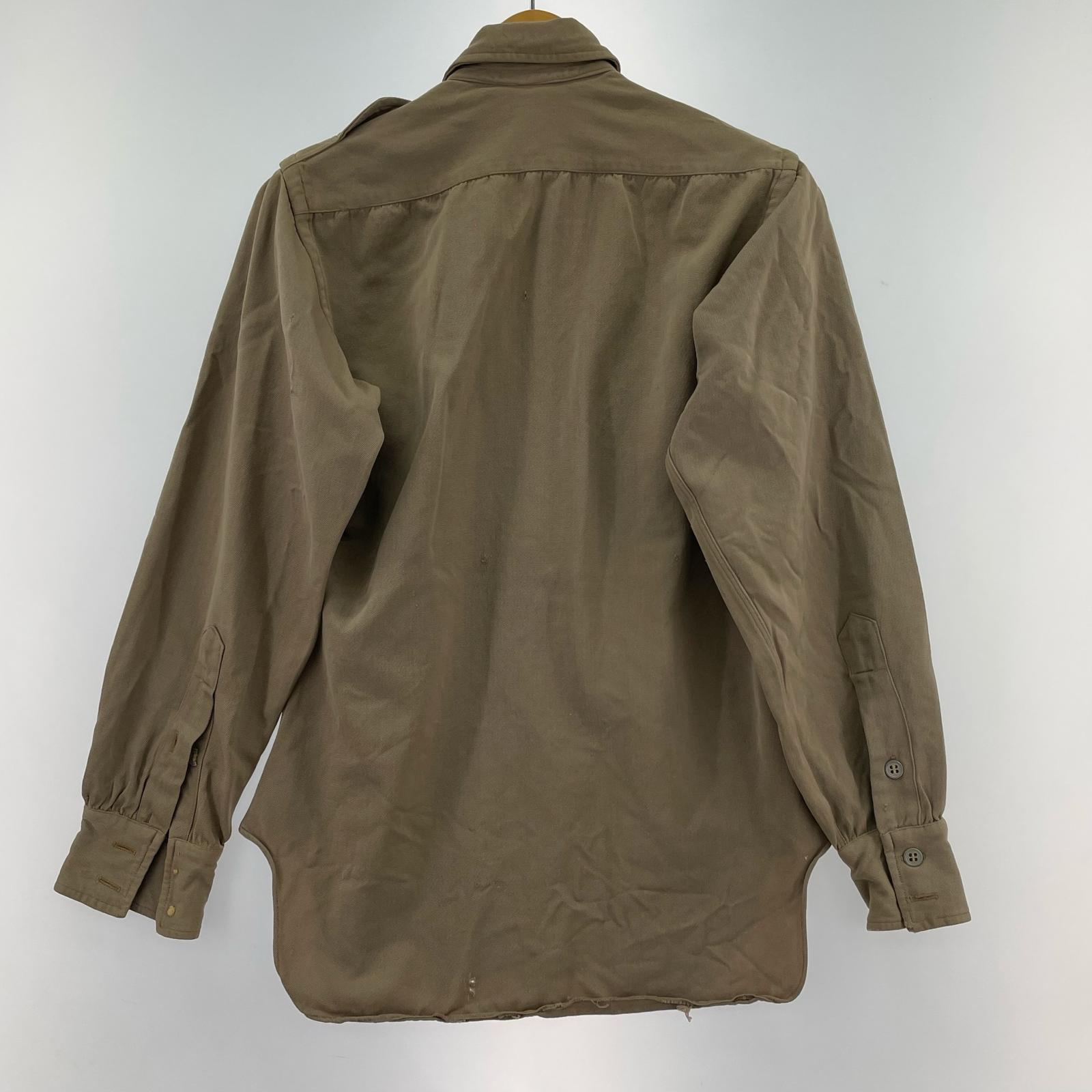 長袖シャツ 50s MAJER ギャバ長袖シャツ ブラウン ブラウン