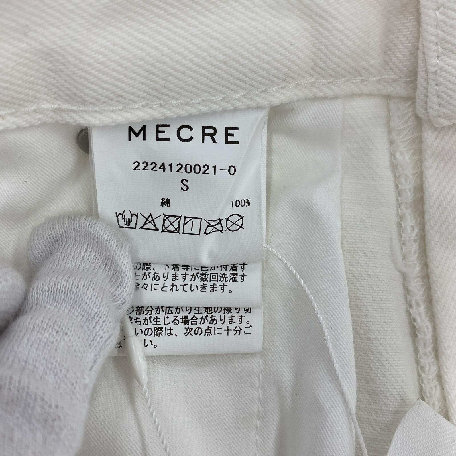 パンツ MECRE ロールアップコーティングデニムパンツ 白/シルバー(S) S ホワイト