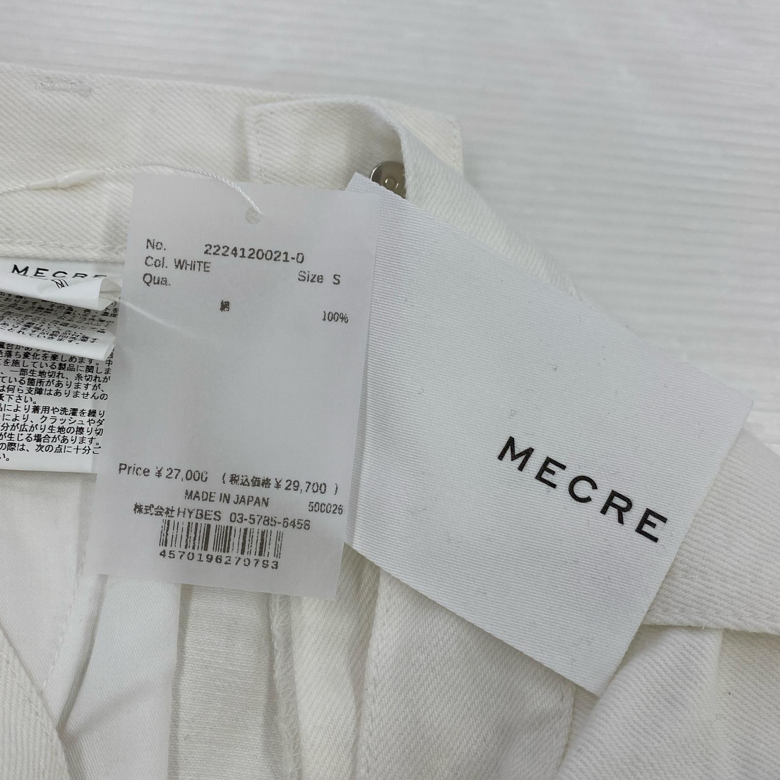 パンツ MECRE ロールアップコーティングデニムパンツ 白/シルバー(S) S ホワイト