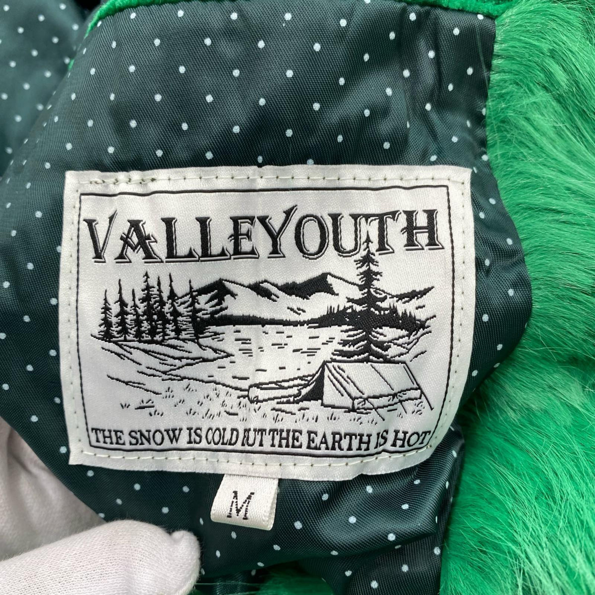 ジャケット VALLEYOUTH ヤギ ファーコート GRN M グリーン