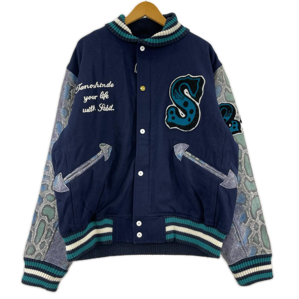 ジャケット SABIT NYC スタジャン　NVY L L ネイビー