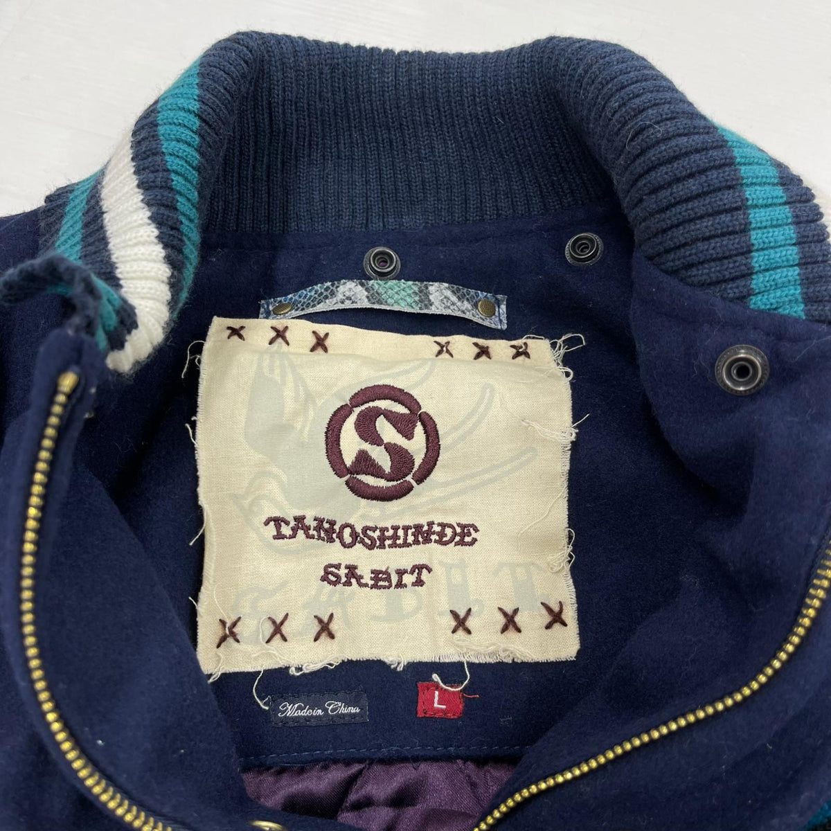 ジャケット SABIT NYC スタジャン　NVY L L ネイビー