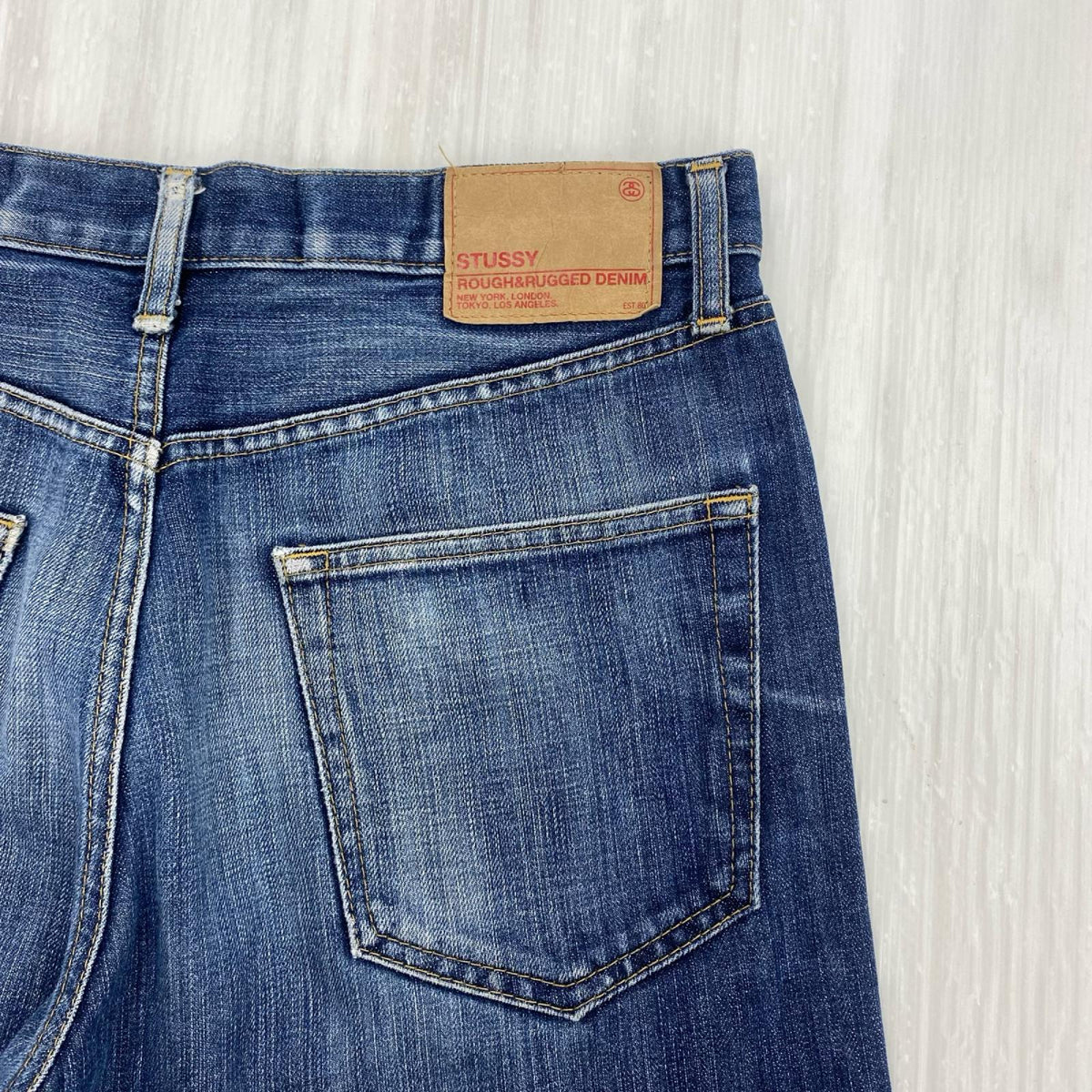デニムパンツ STUSSY rough and rugged ﾃﾞﾆﾑﾊﾟﾝﾂ 30 ブルー