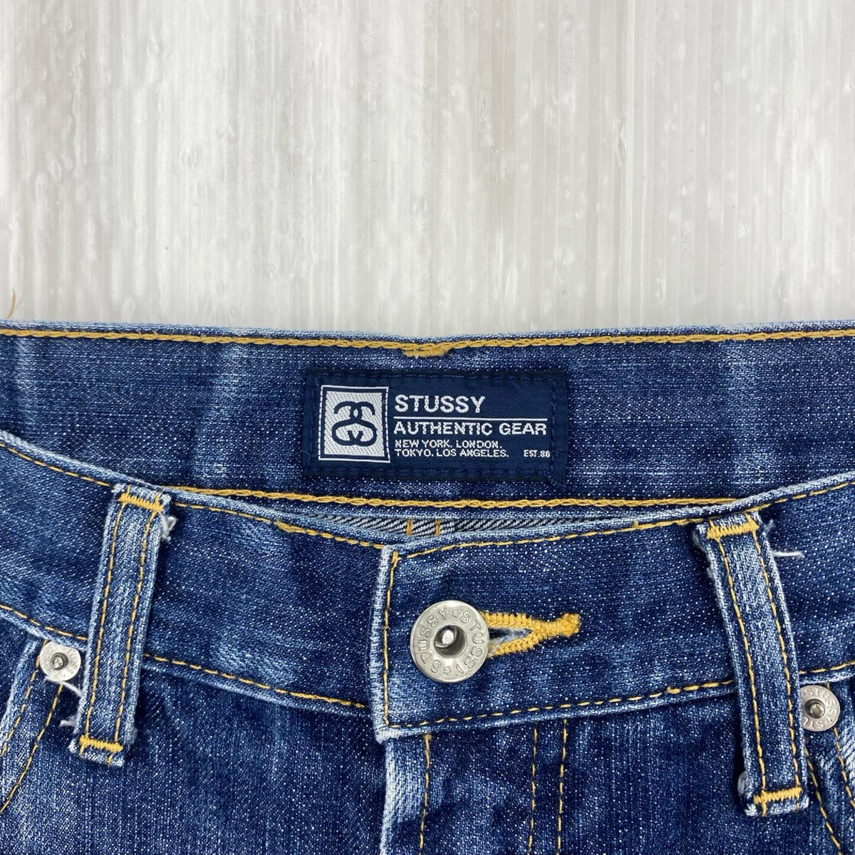 デニムパンツ STUSSY rough and rugged ﾃﾞﾆﾑﾊﾟﾝﾂ 30 ブルー