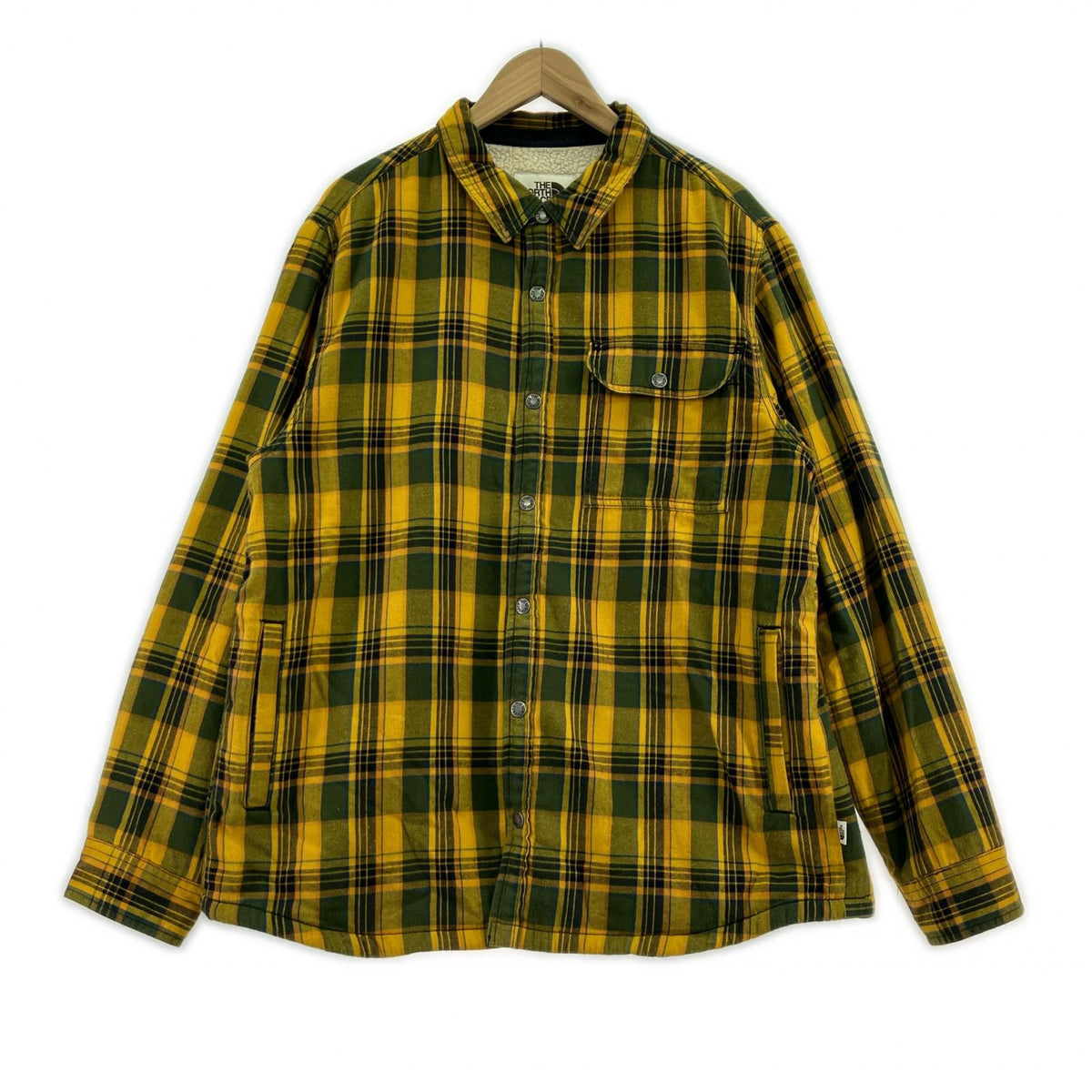 長袖シャツ Campshire Shirt 裏ボア チェック XL 緑/黄
