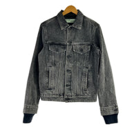ジャケット OFF-WHITE Slim Denim Jacket With Fleece OMYE019R19C27012 黒 (XS) ブラック