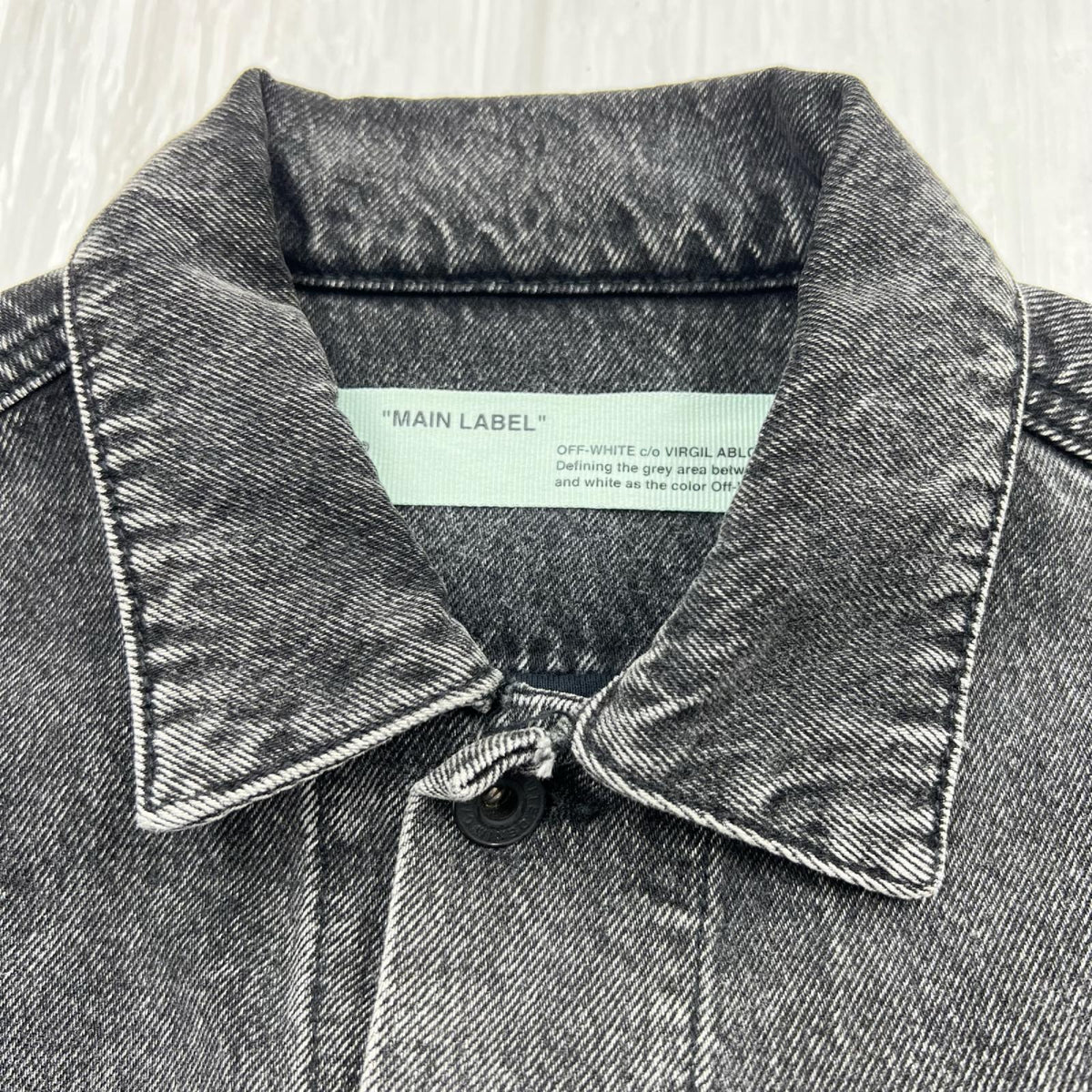 ジャケット OFF-WHITE Slim Denim Jacket With Fleece OMYE019R19C27012 黒 (XS) ブラック