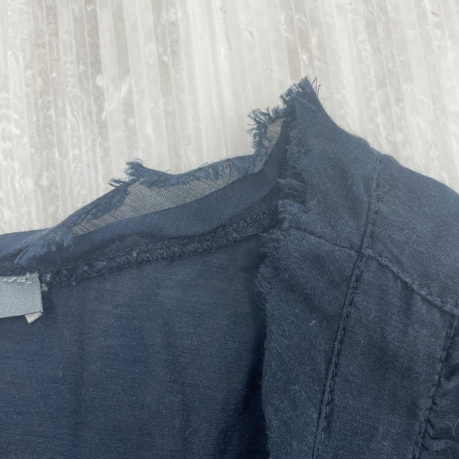 ワンピース McQ ワントーンギャザーカットオフワンピース　紺 42