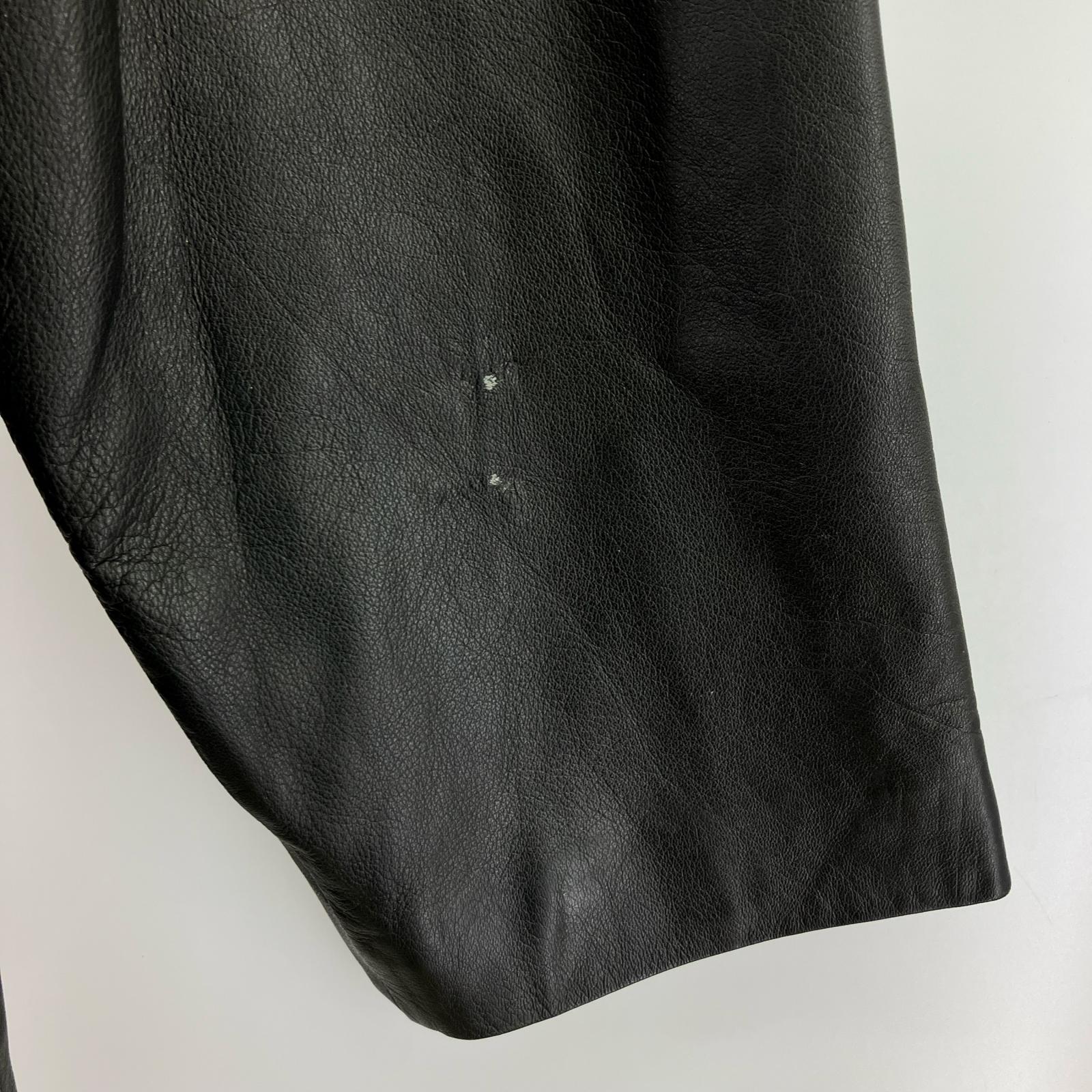 レザージャケット レザーダブルコート F BLK フリー ブラック