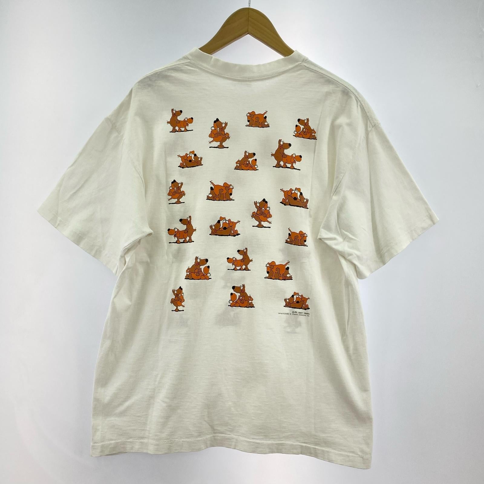 半袖Ｔシャツ 90s SOF TEE DOG 犬 48手 プリントTee XL ホワイト ホワイト